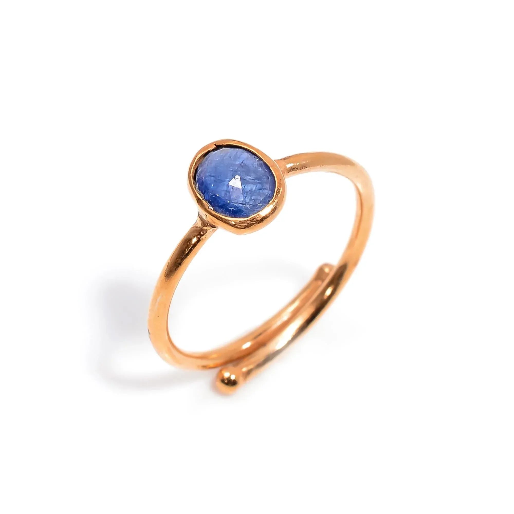 Adjustable Blue Sapphire 925 Sterling Silver Ring - September Birthstone