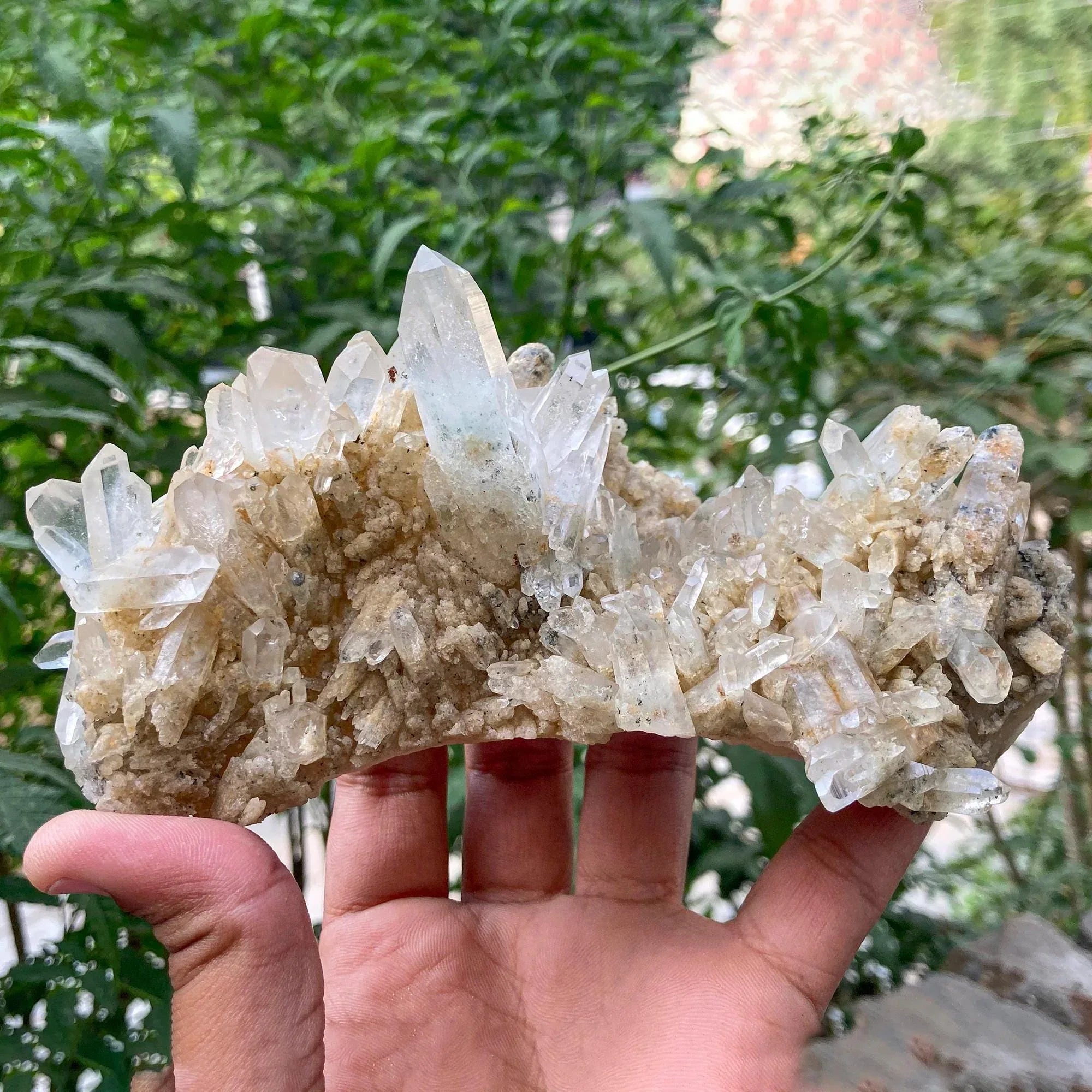 Green Phantom Quartz Crystal Point: Raw Specimen, 585gm Himalayan Quartz