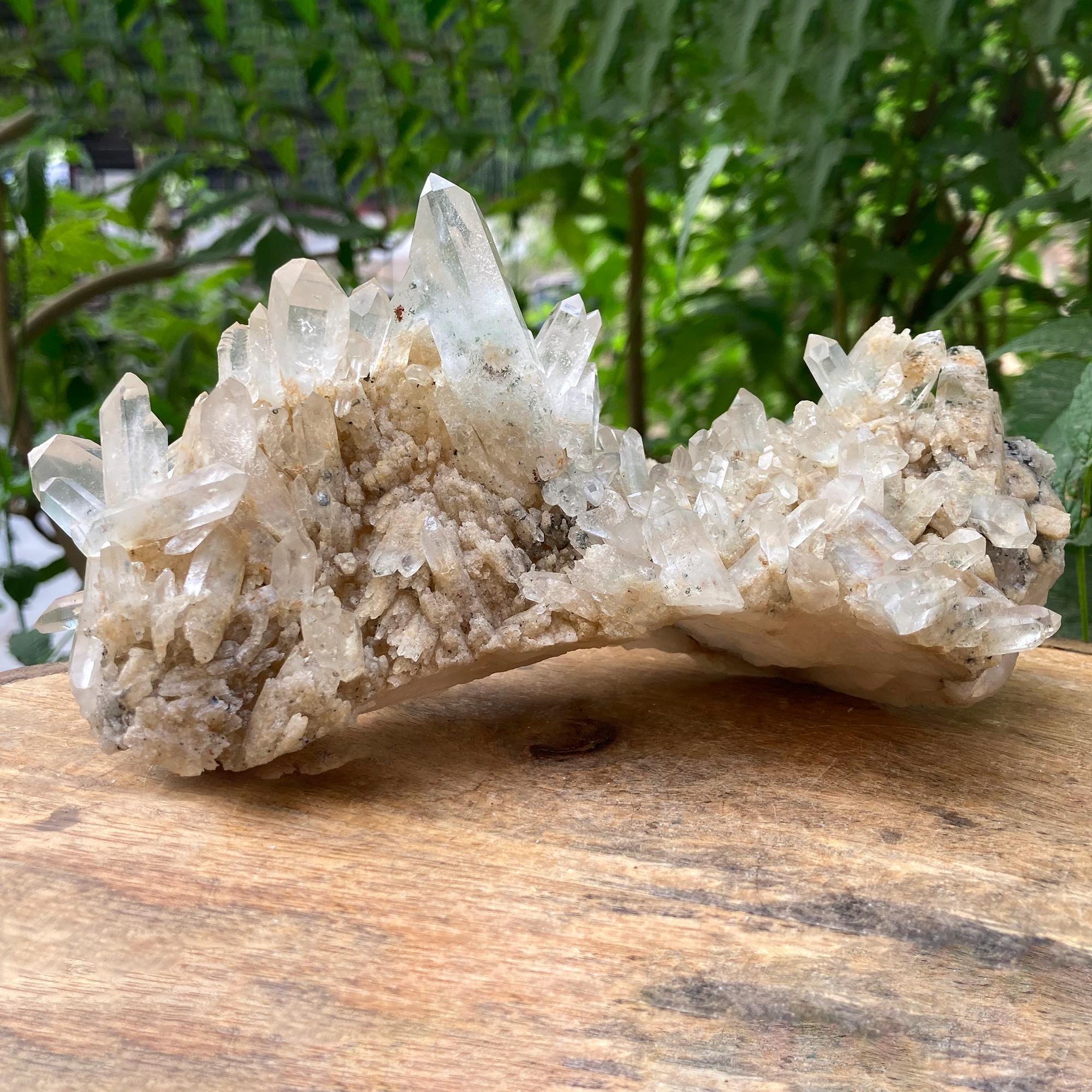 Green Phantom Quartz Crystal Point: Raw Specimen, 585gm