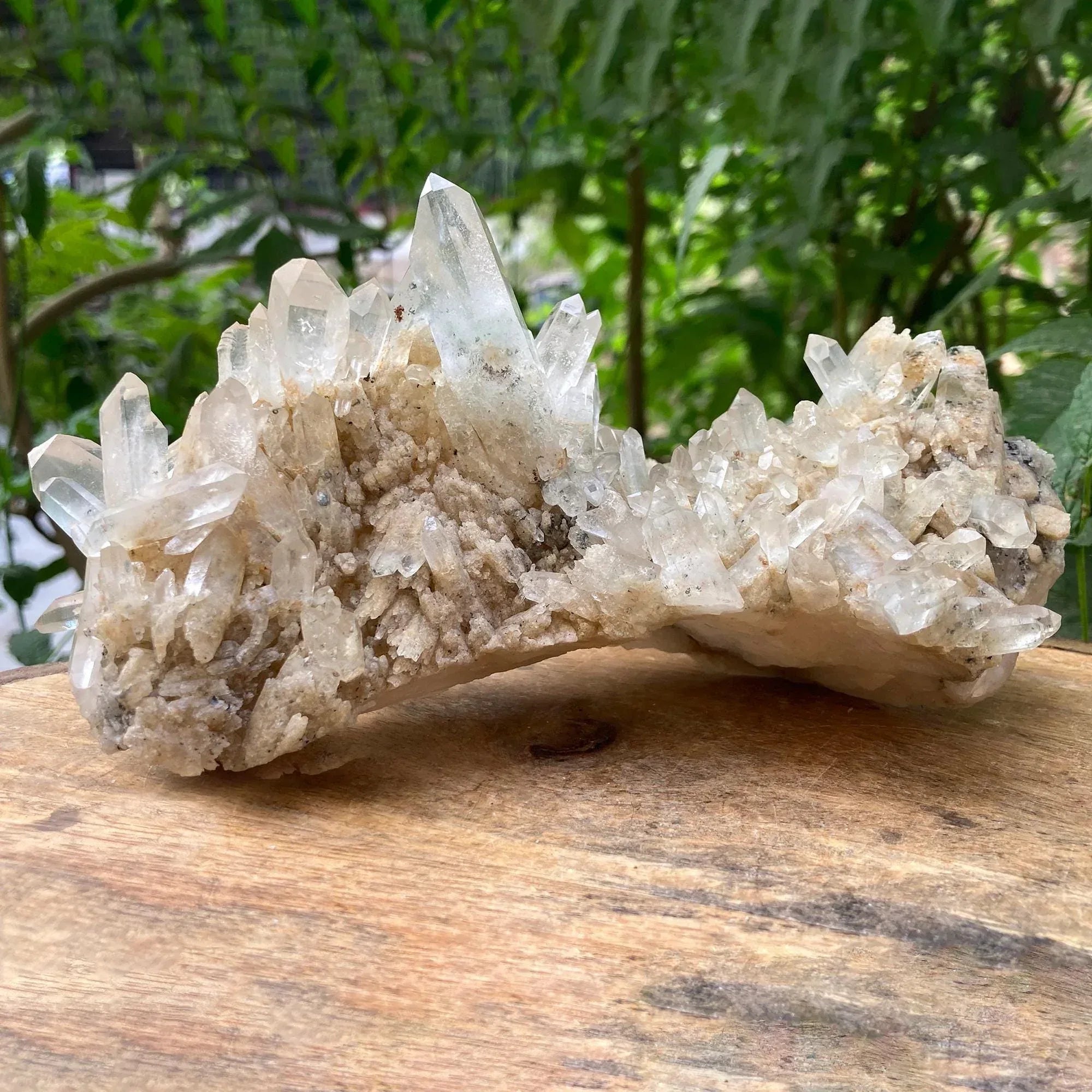 Green Phantom Quartz Crystal Point: Raw Specimen, 585gm Himalayan Quartz