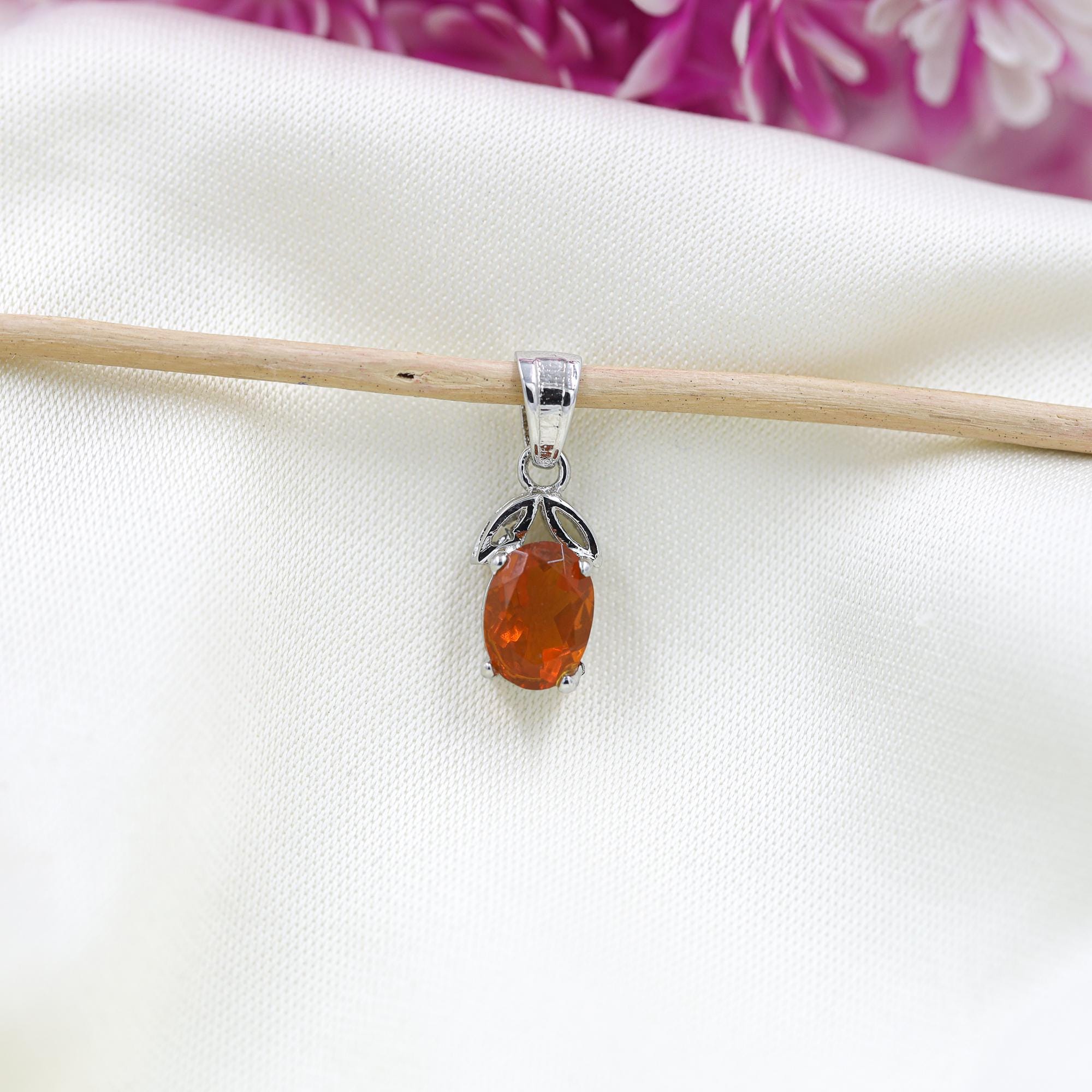 Handmade Sterling Silver Mexican Opal Pendant: Boho Gemstone Necklace