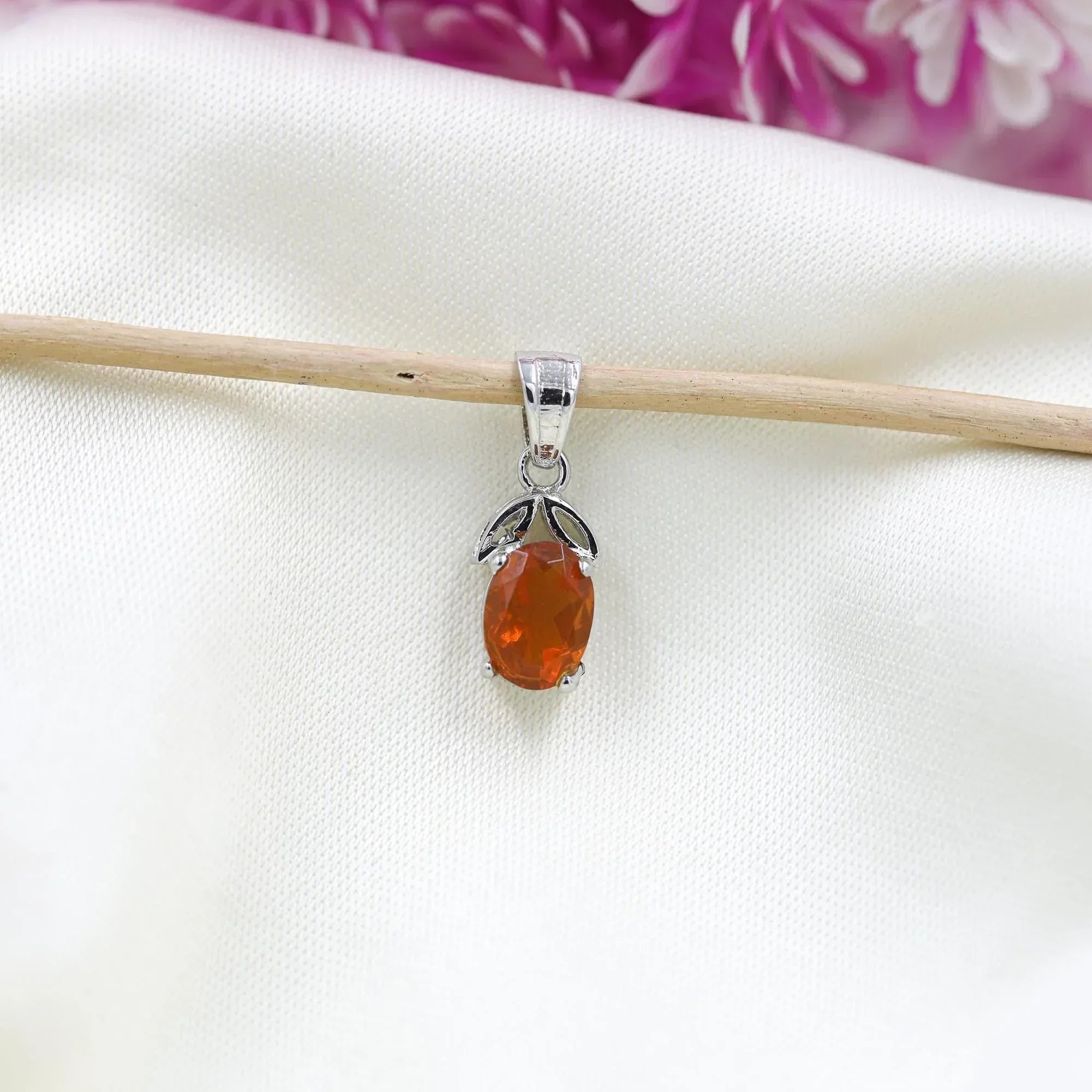 Handmade Sterling Silver Mexican Opal Pendant: Boho Gemstone Necklace
