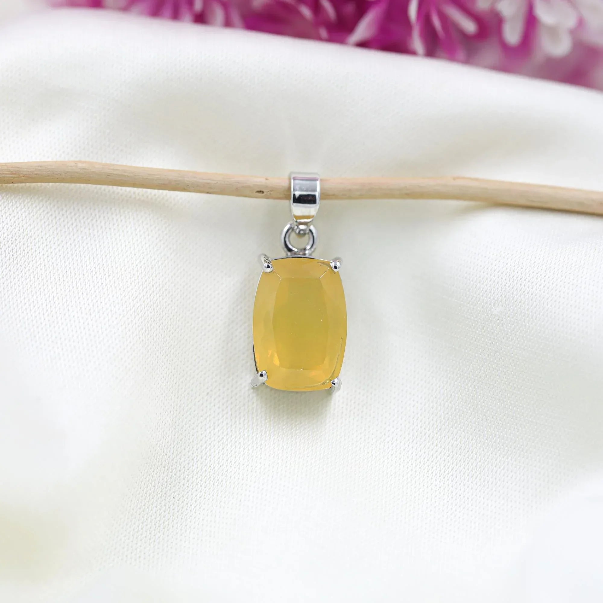 Natural Mexican Opal Pendant: Cushion Cut Sterling Silver Jewelry