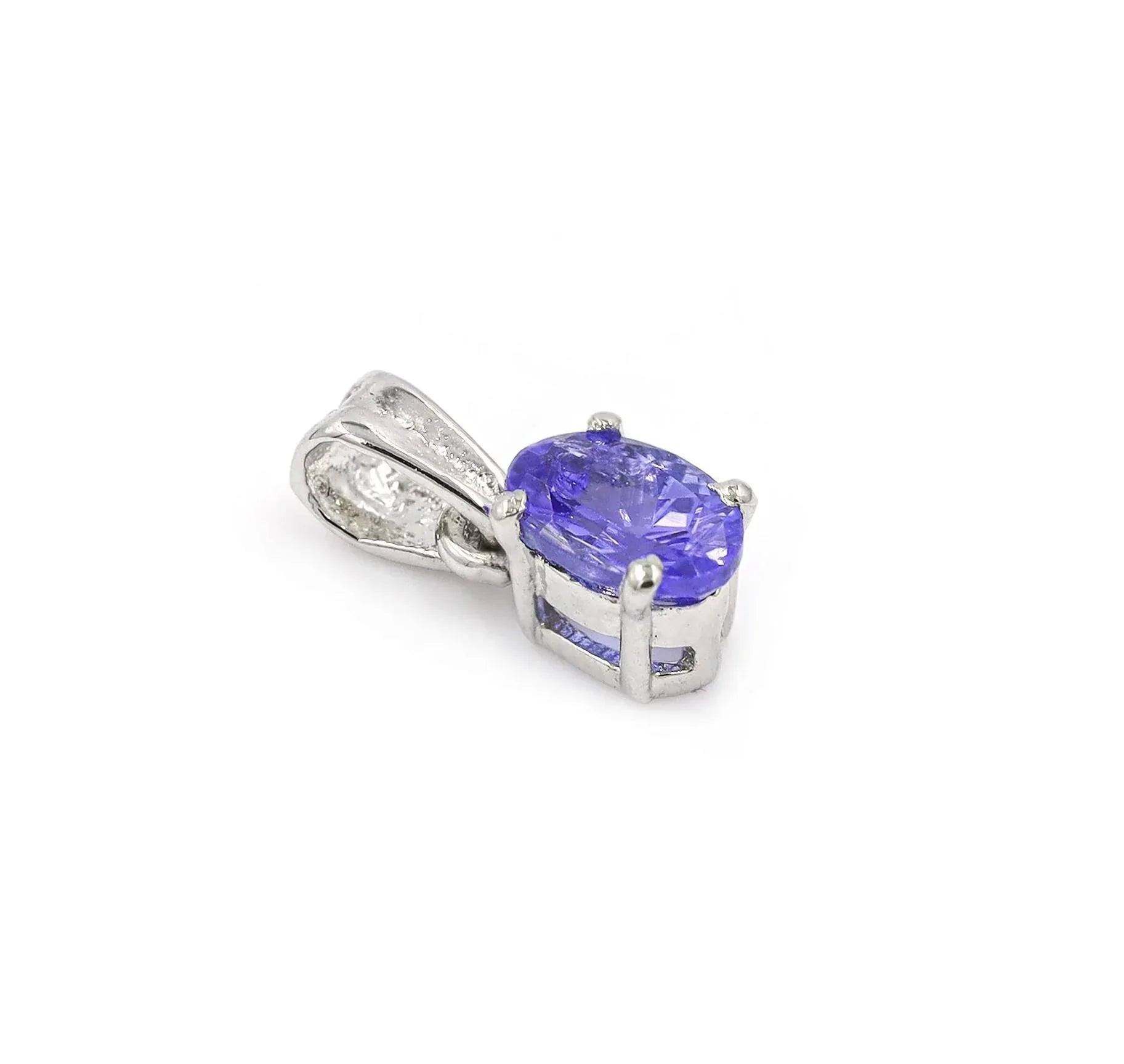 Faceted Tanzanite Sterling Silver Necklace: Vintage Style, December Birthstone jewelry