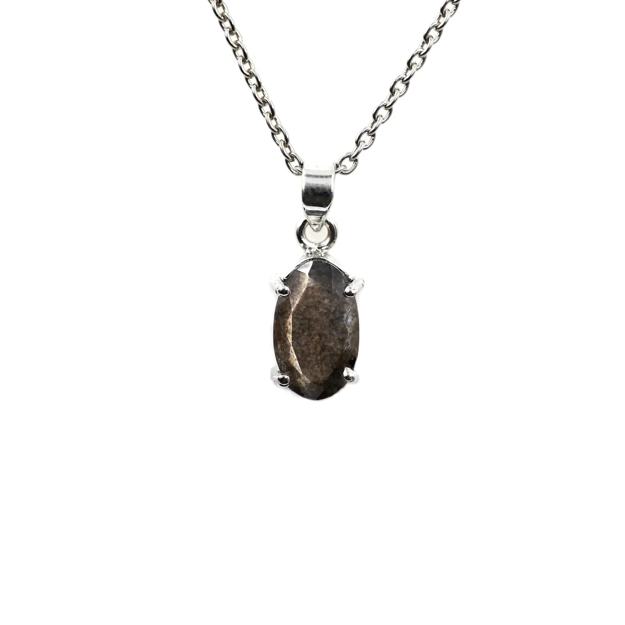 Moss Aqua Gemstone Pendant: Sterling Silver Boho Necklace