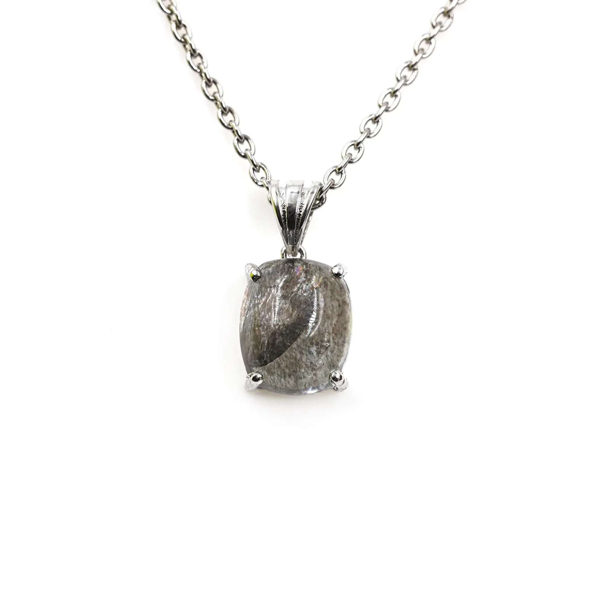Moss Aqua Sterling Silver Pendant: Boho Chic Jewelry