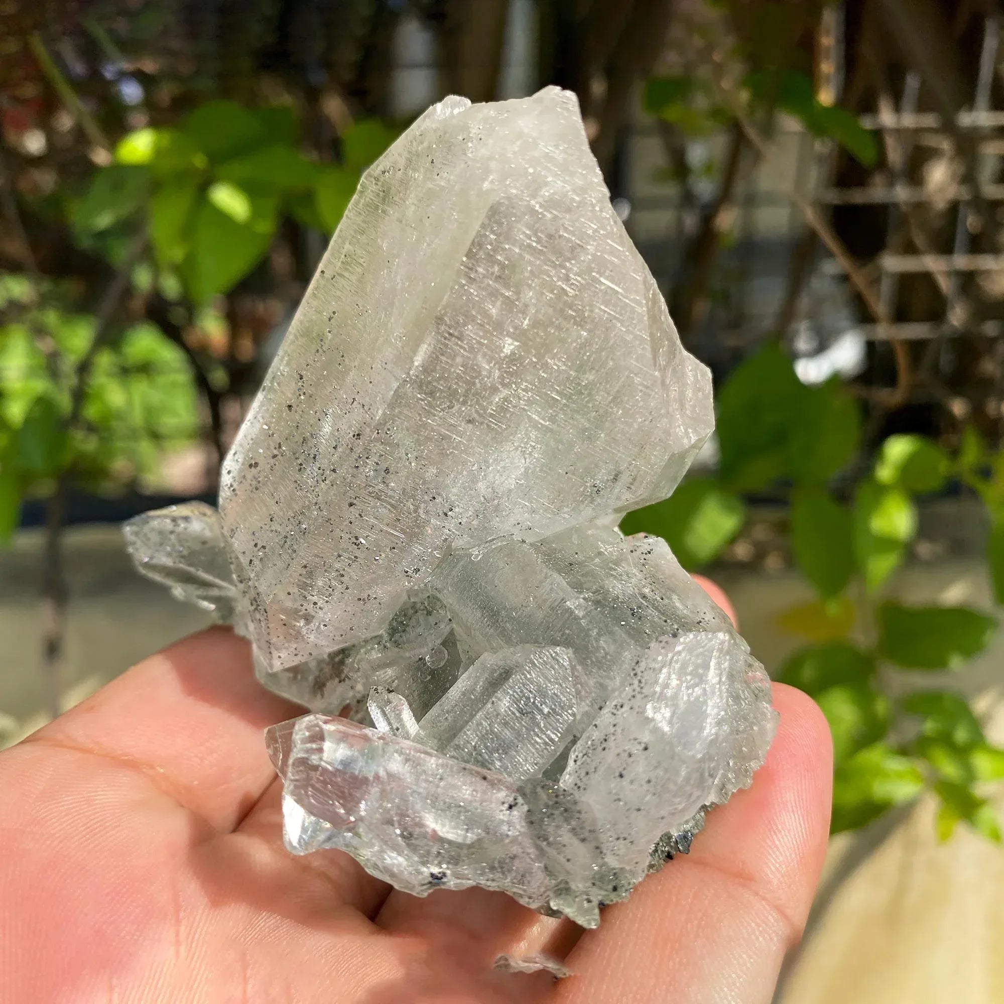 Green Chlorite Quartz Crystal Point: Himalayan Meditation Stone, 190gm Himalayan Quartz