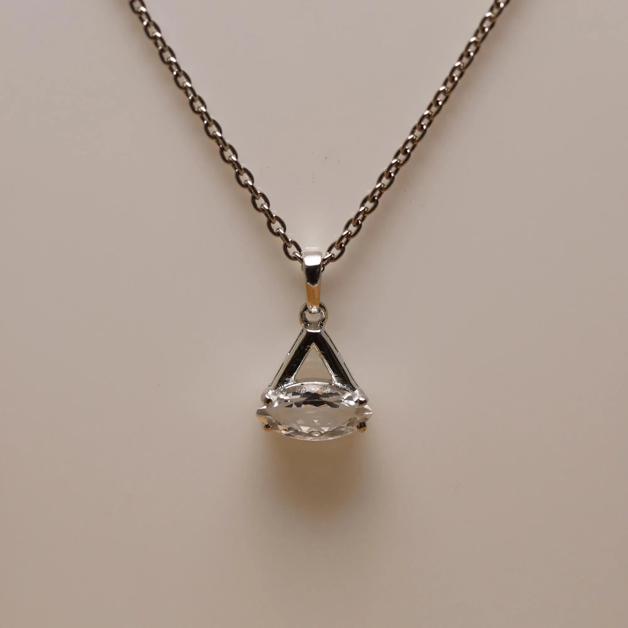 Natural Petalite Pendant Necklace: 925 Sterling Silver Marquise Jewelry - Himalya Quartz