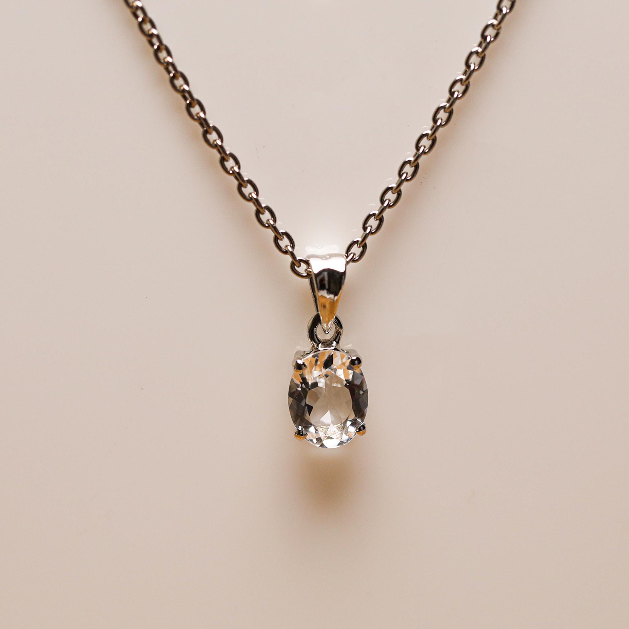 AAA Petalite 925 Sterling Silver Pendant - 7x9mm Oval Gemstone