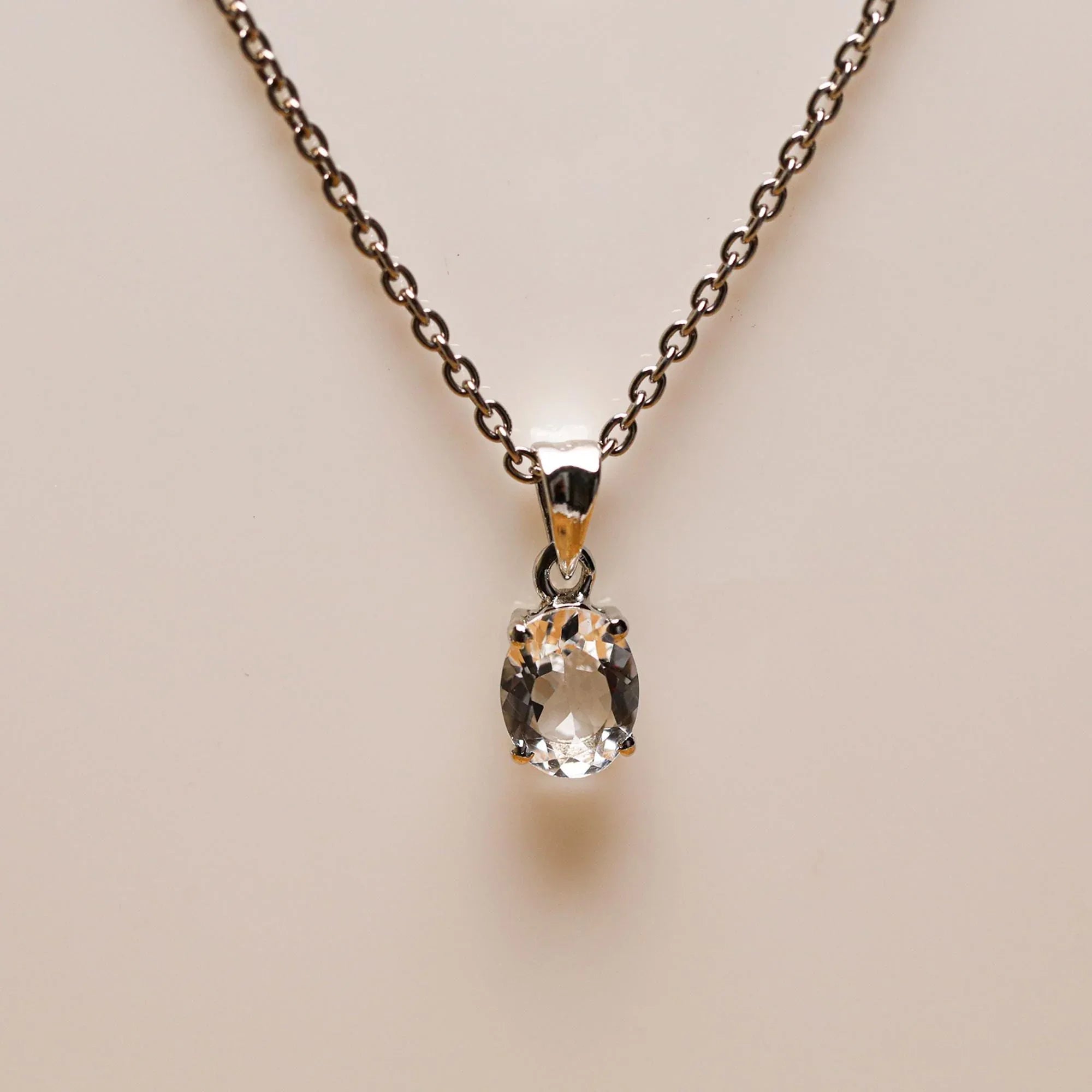 AAA Petalite 925 Sterling Silver Pendant - 7x9mm Oval Gemstone - Himalya Quartz