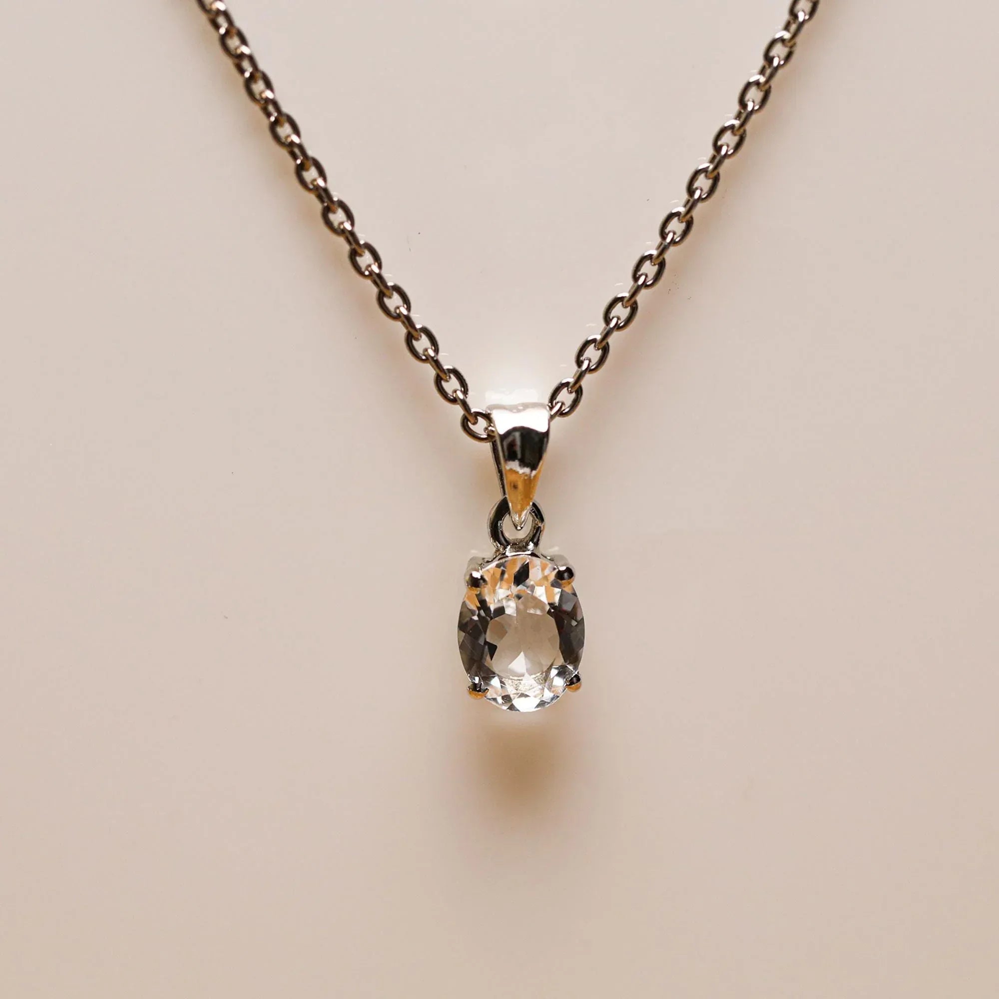 AAA Petalite 925 Sterling Silver Pendant - 7x9mm Oval Gemstone