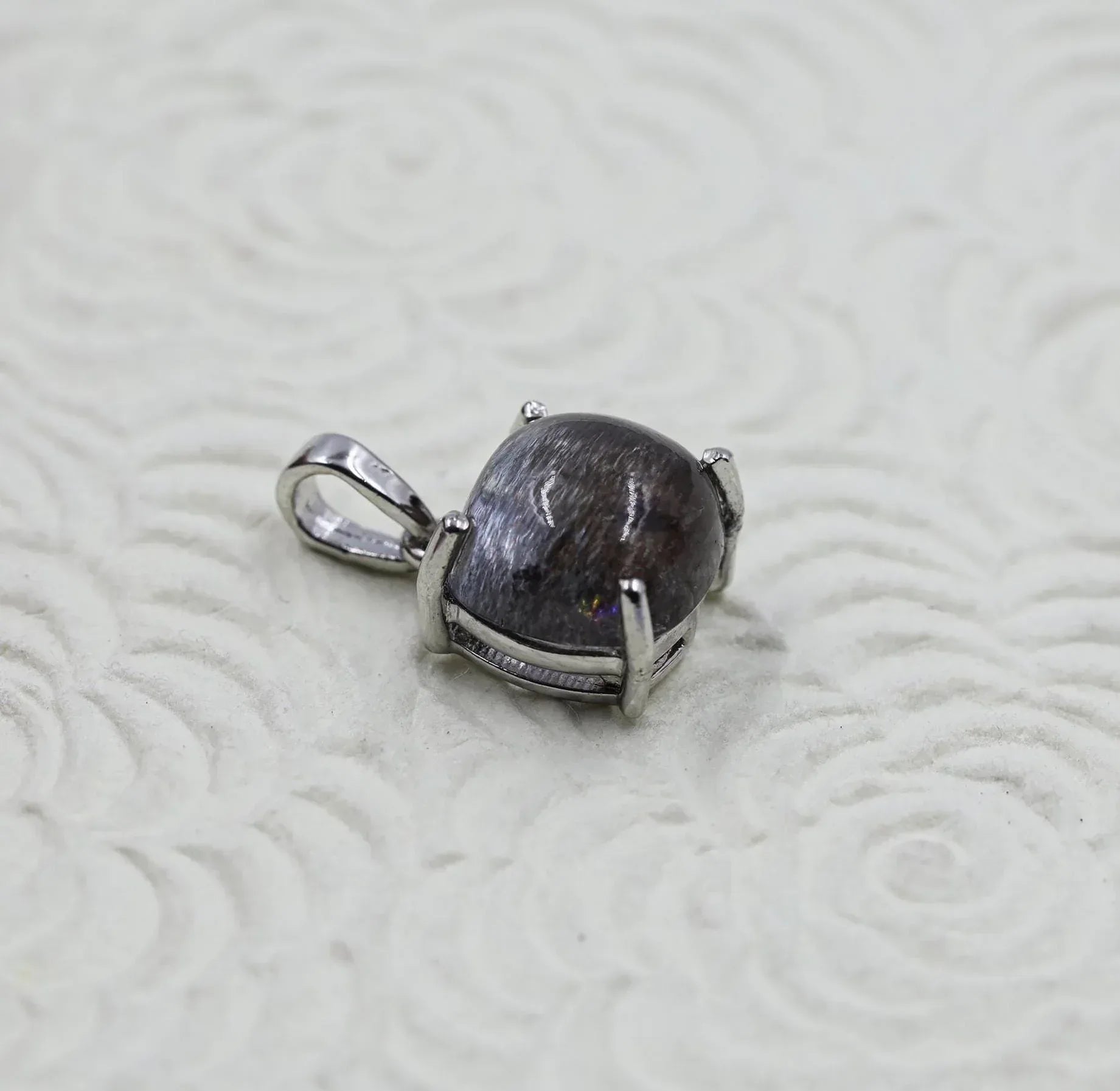 Super Seven Amethyst Pendant: 925 Sterling Silver Healing Crystal Necklace