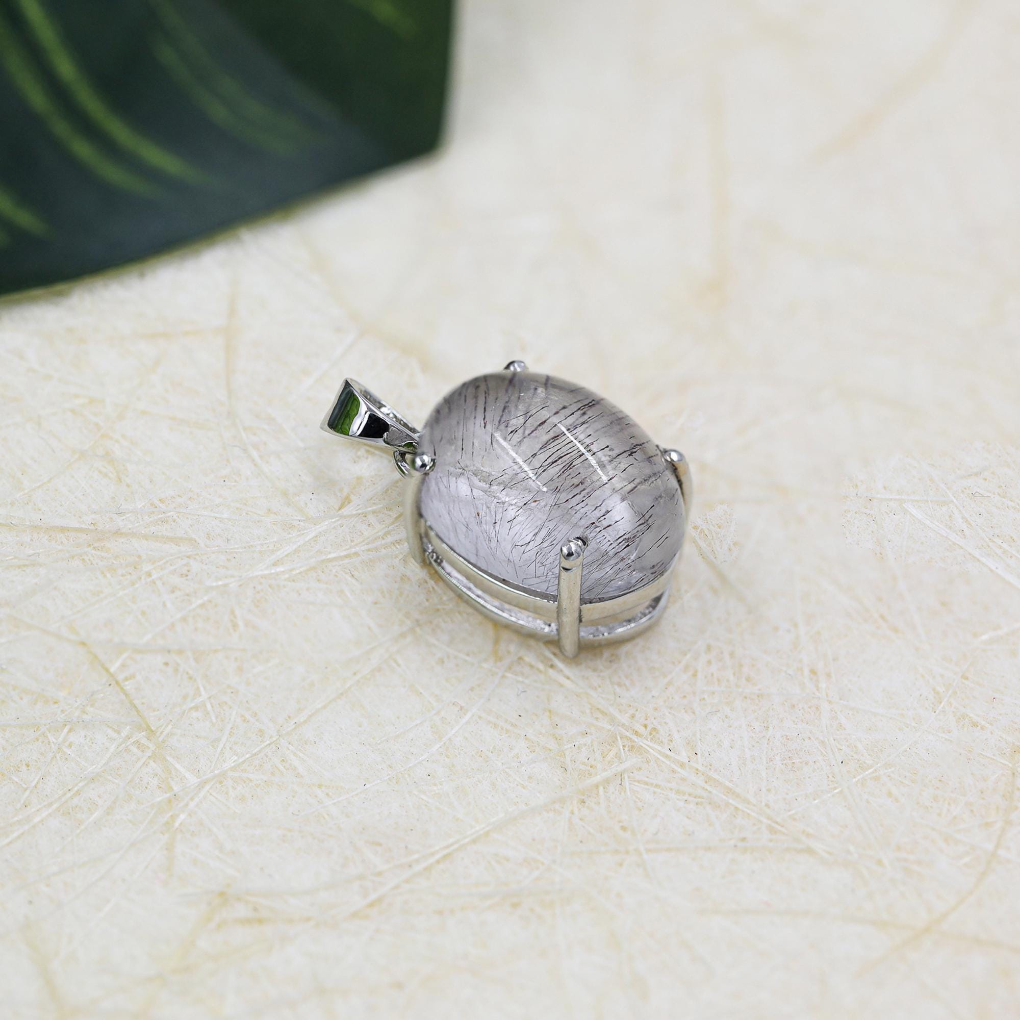 Super Seven Amethyst 925 Sterling Silver Pendant Necklace: Oval Cabochon