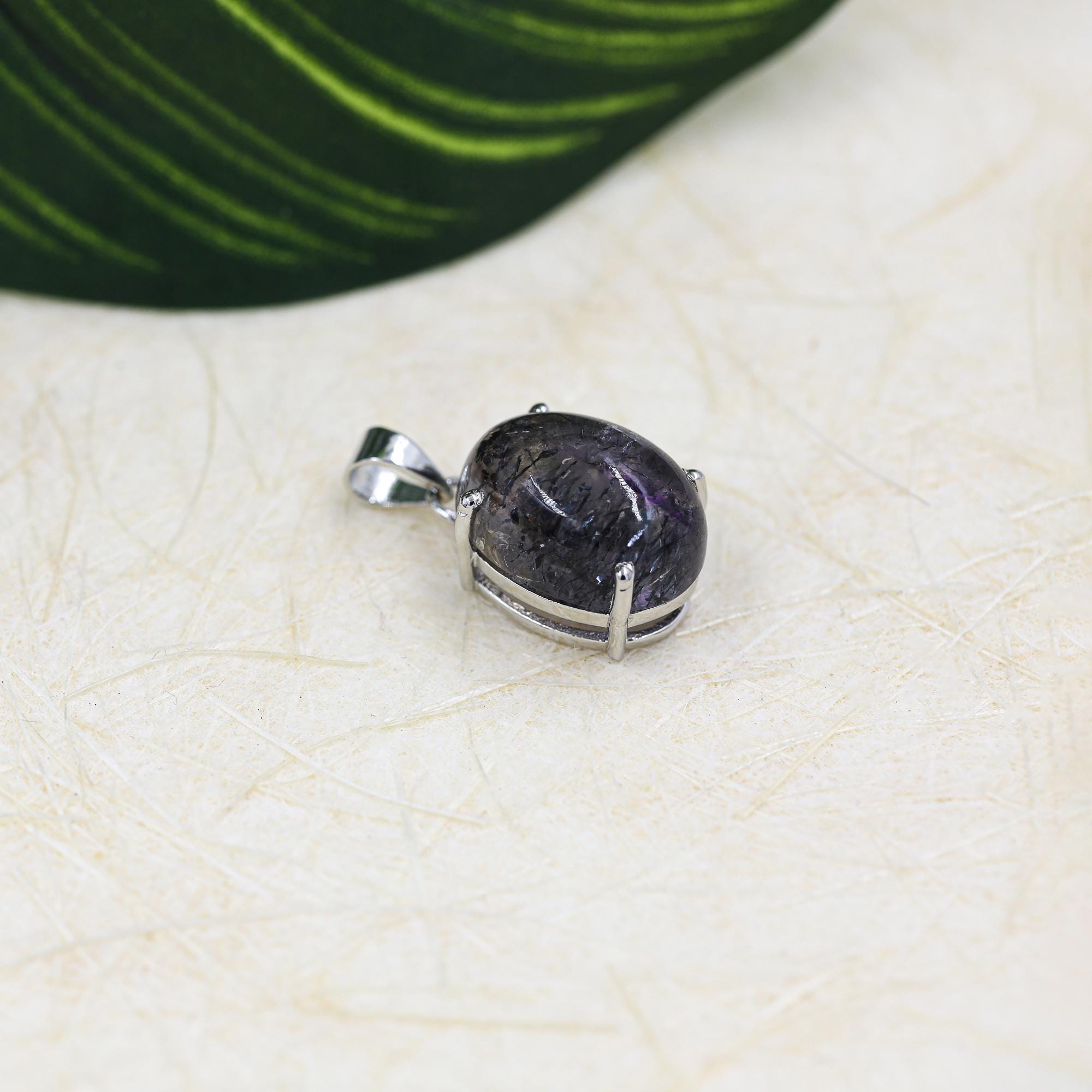 Super Seven Amethyst Pendant: 925 Sterling Silver Gemstone Necklace