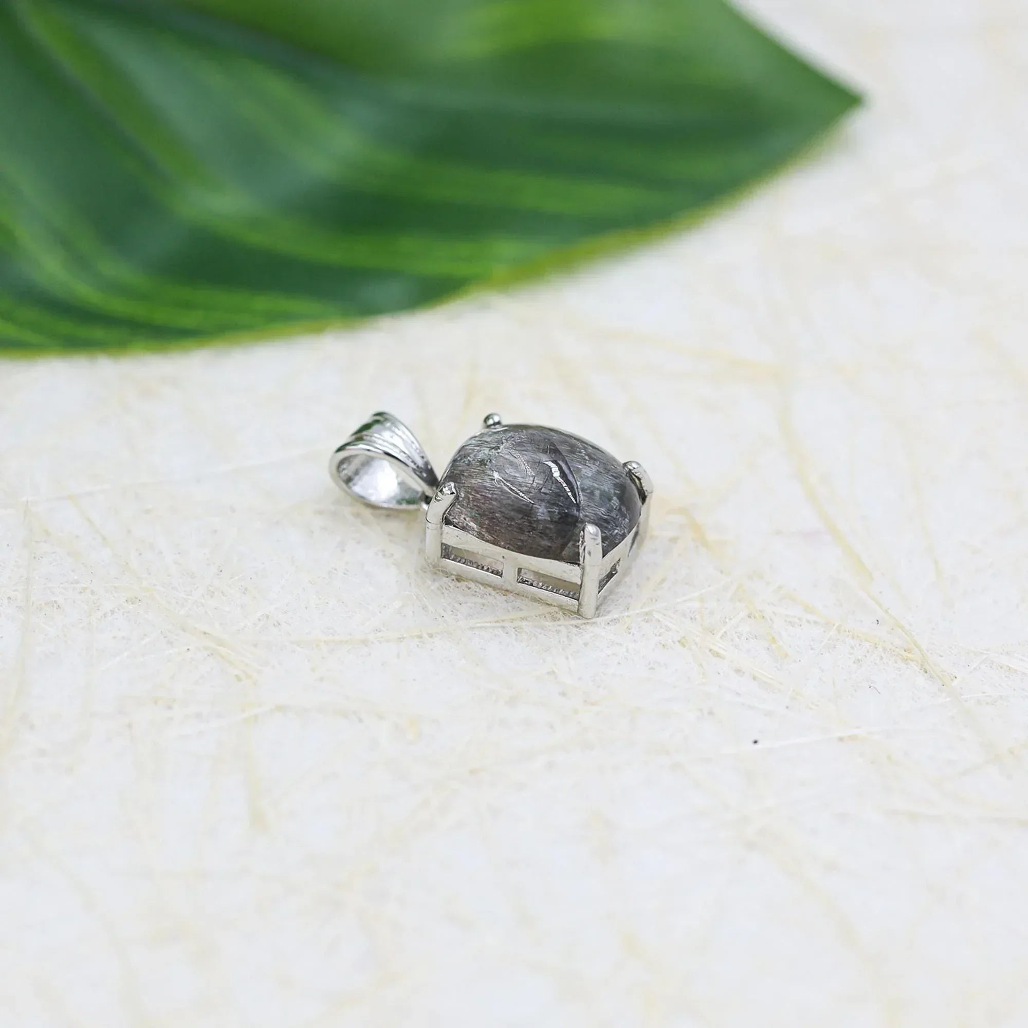 Moss Aqua Sterling Silver Pendant: Boho Chic Jewelry