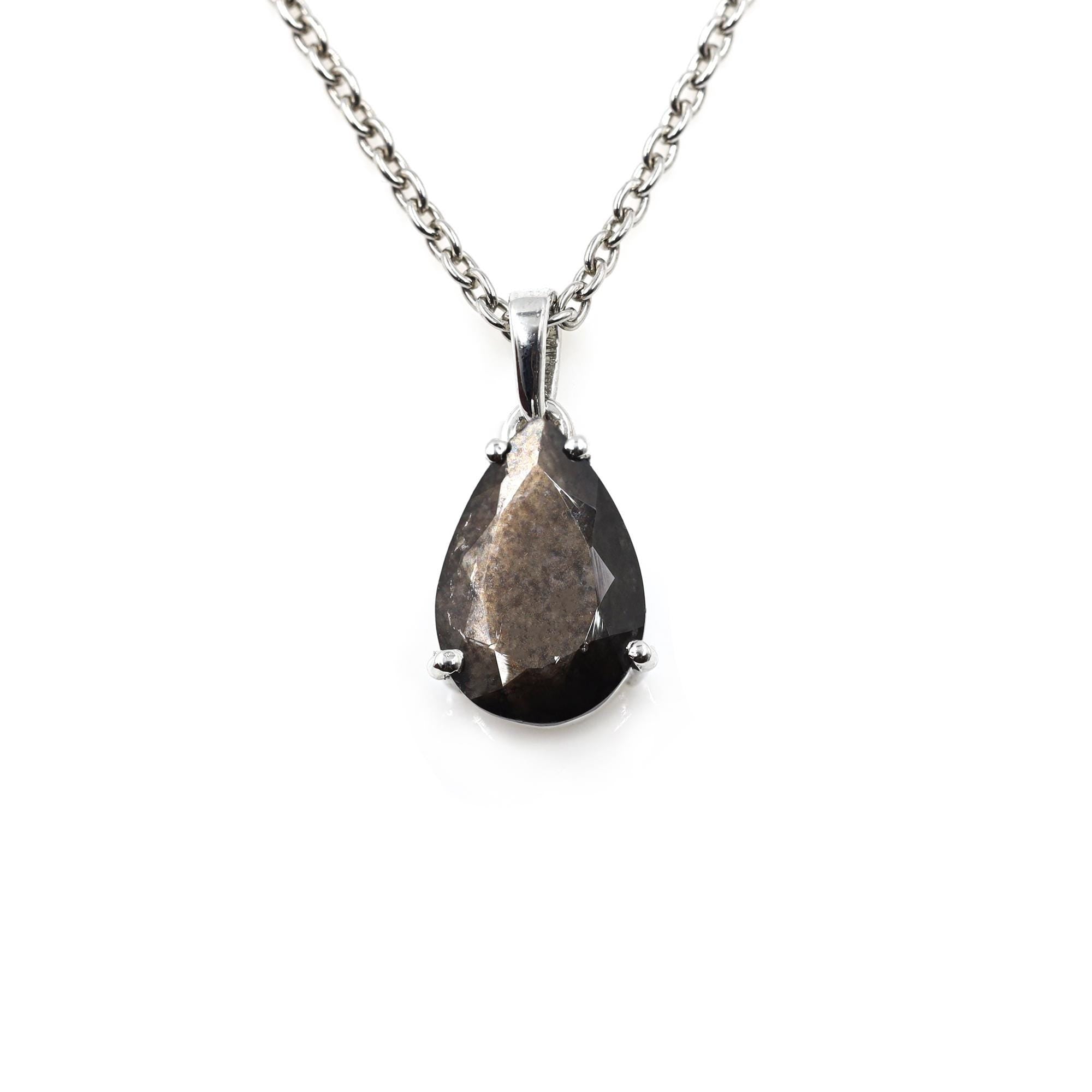 Moss Aqua Gemstone Pendant Necklace: Sterling Silver Boho Jewelry