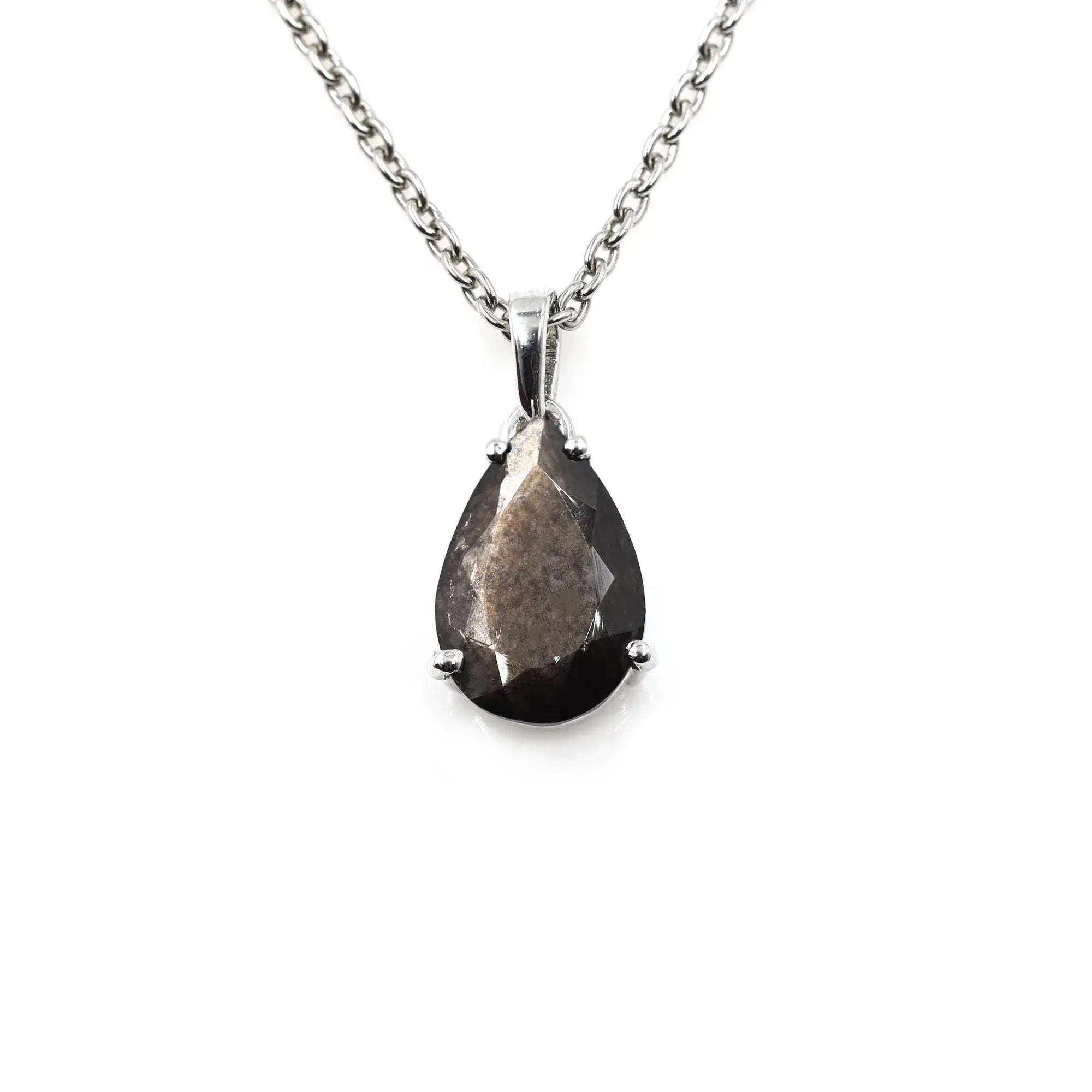 Moss Aqua Gemstone Pendant Necklace: Sterling Silver Boho Jewelry