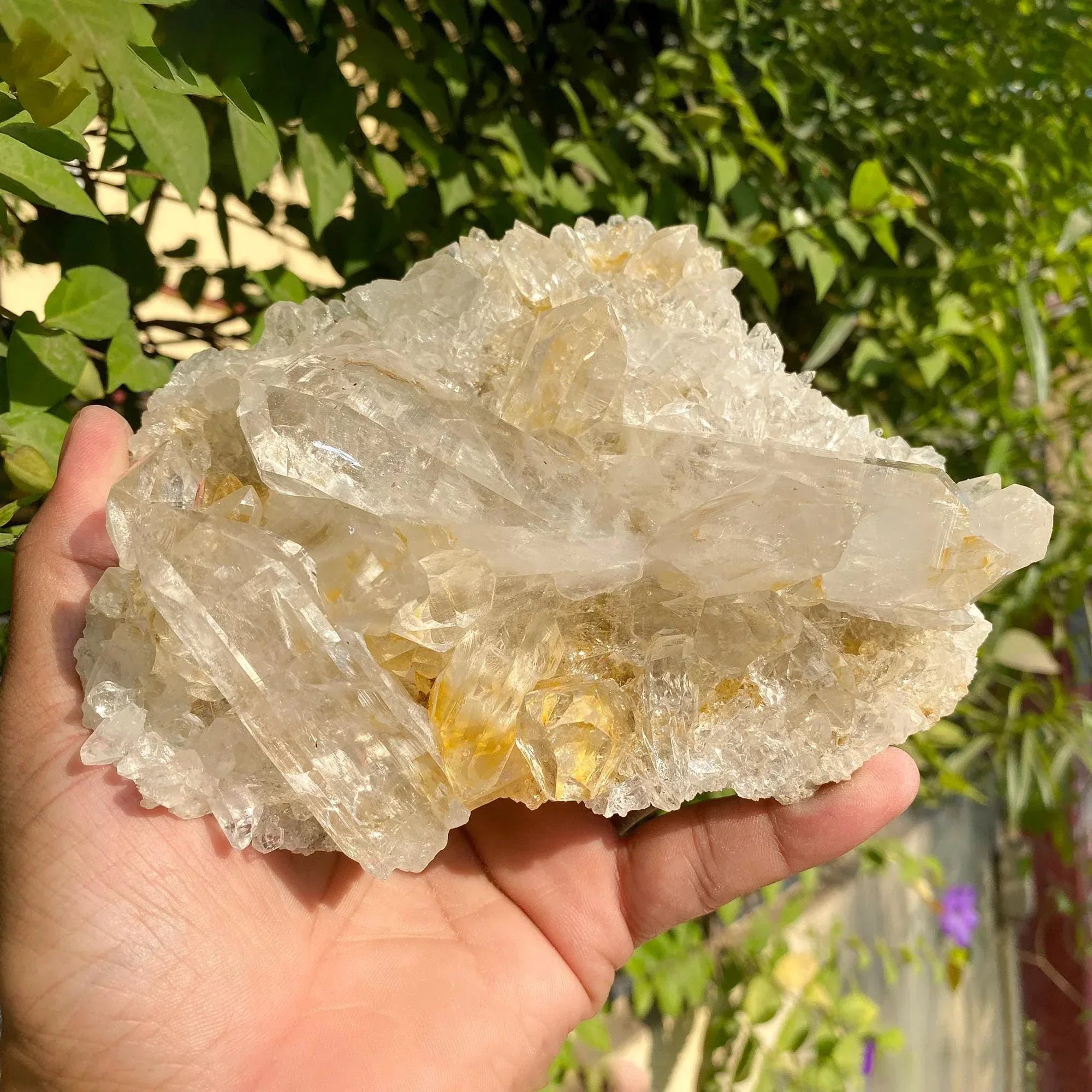 700gm Samadhi Quartz Crystal: Natural Clear Pointed Pencil Rough Himalayan Quartz