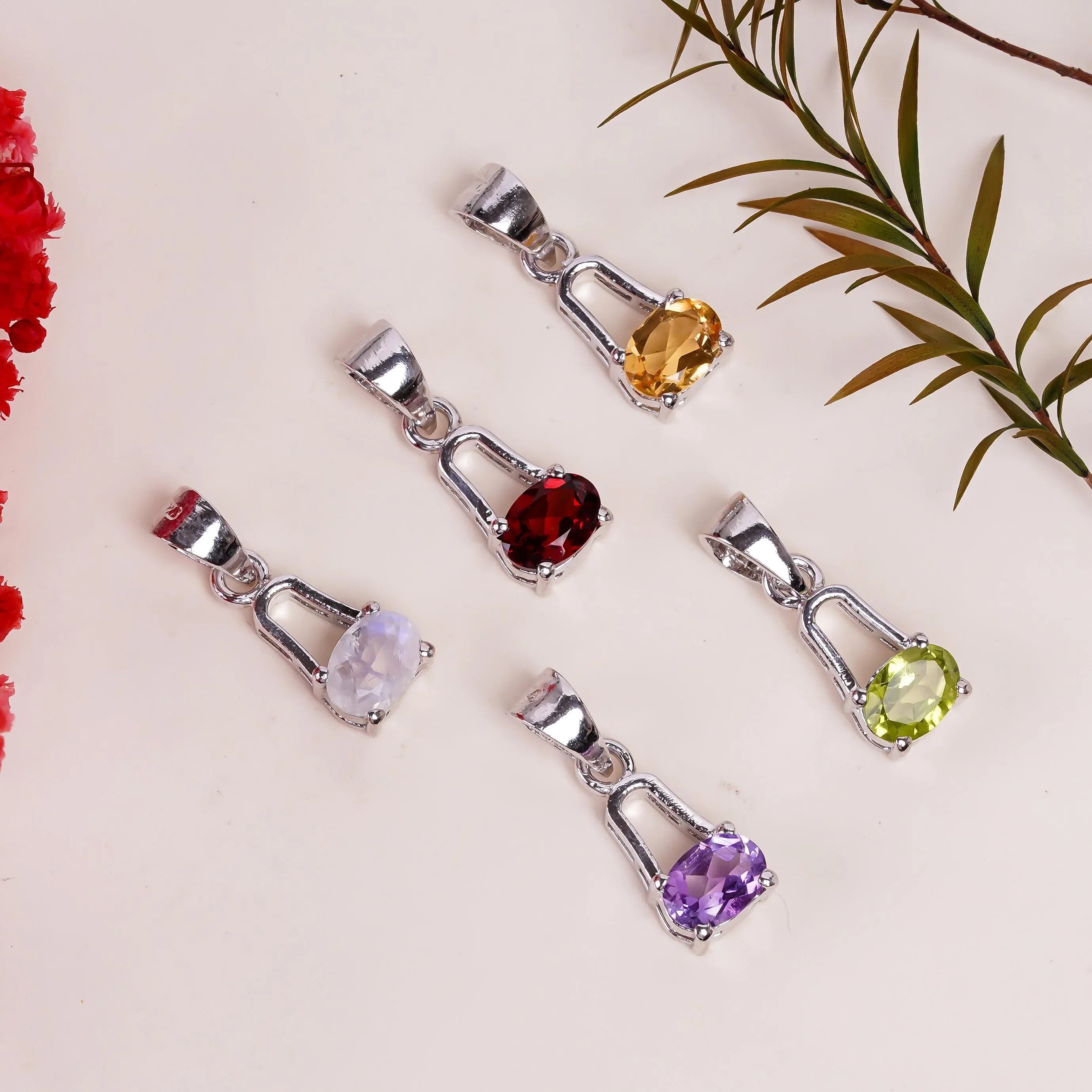 Handmade Sterling Silver Amethyst Pendant: Oval Gemstone (5x7mm) - Himalya Quartz