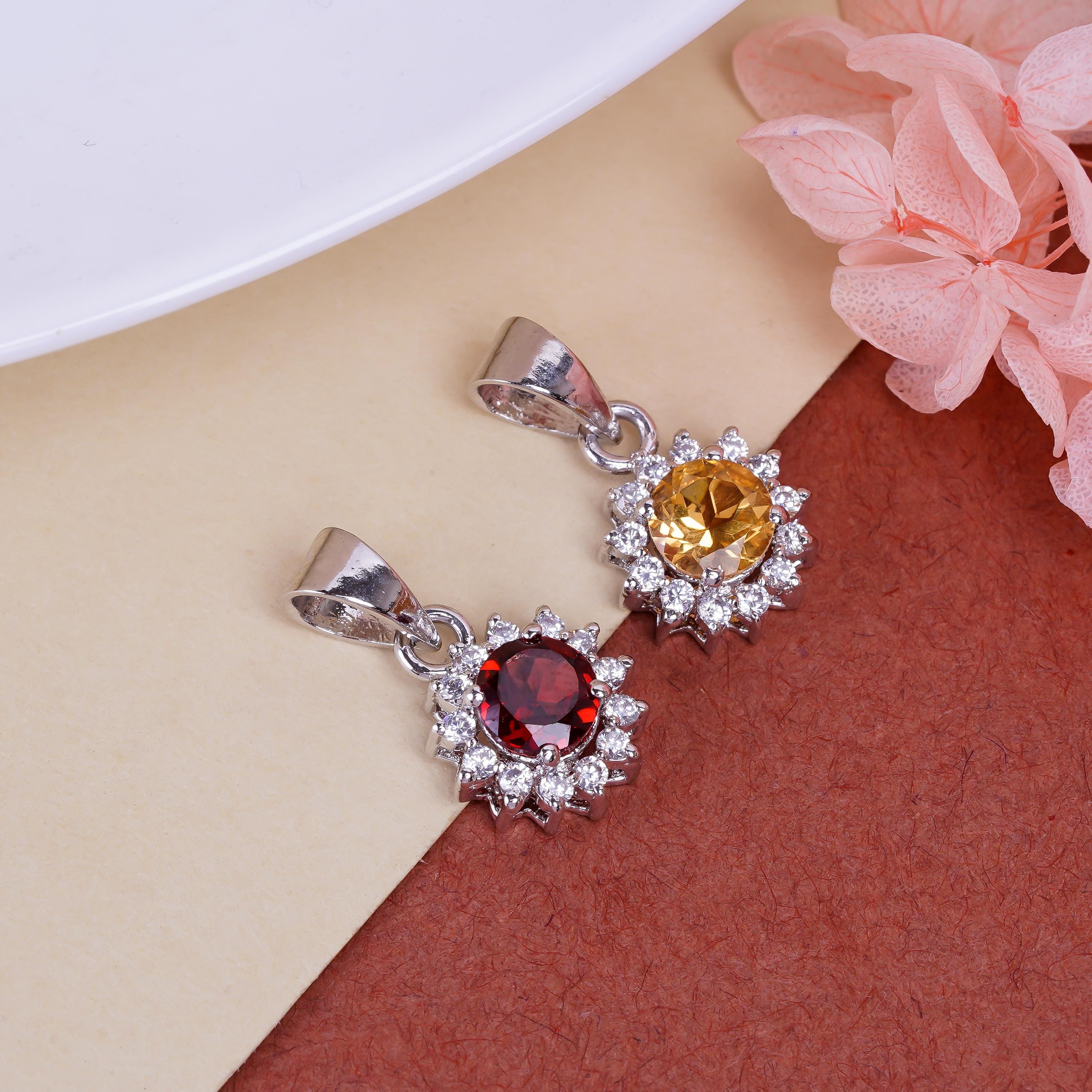 Handmade Sterling Silver Flower Pendant: 6mm Moonstone Jewelry