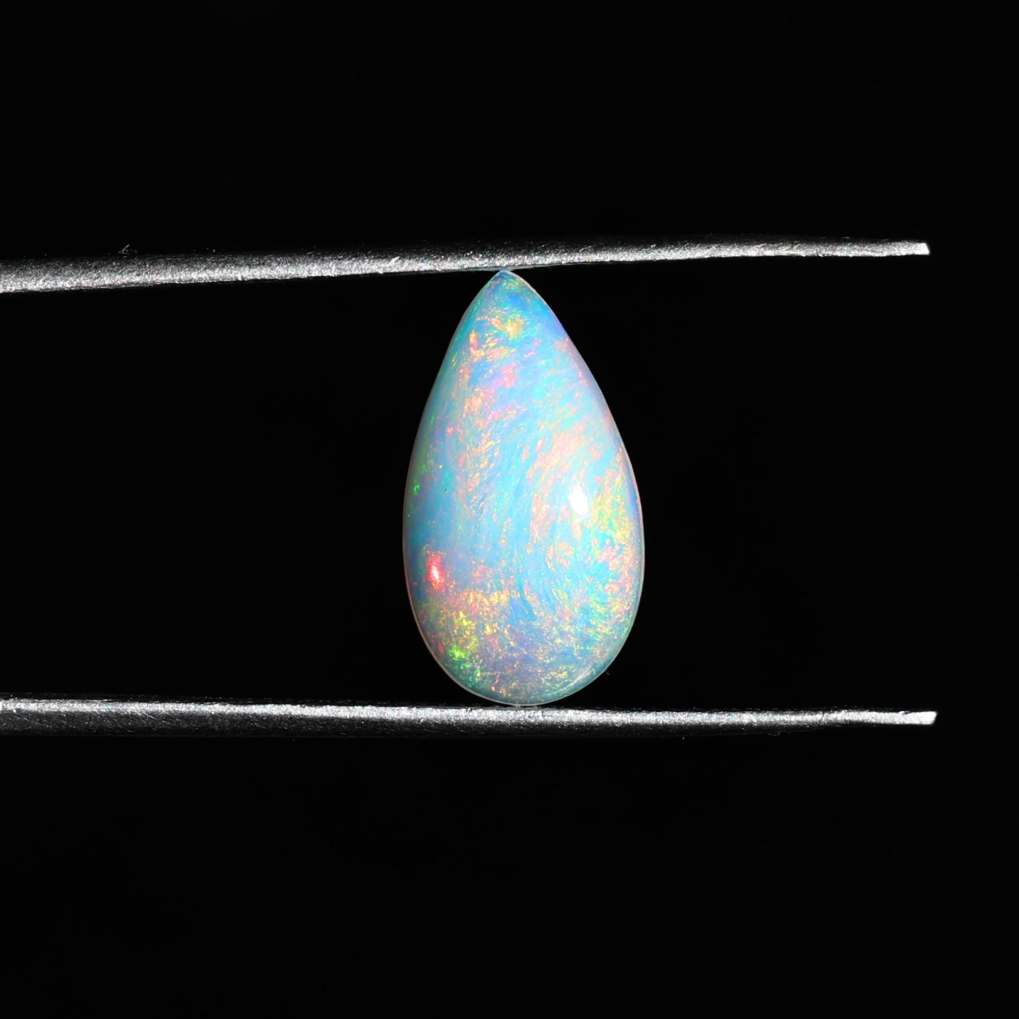 Natural Ethiopian Fire Opal Gemstone: White Cabochon Opal, Jewelry Making (2.05 Carat)