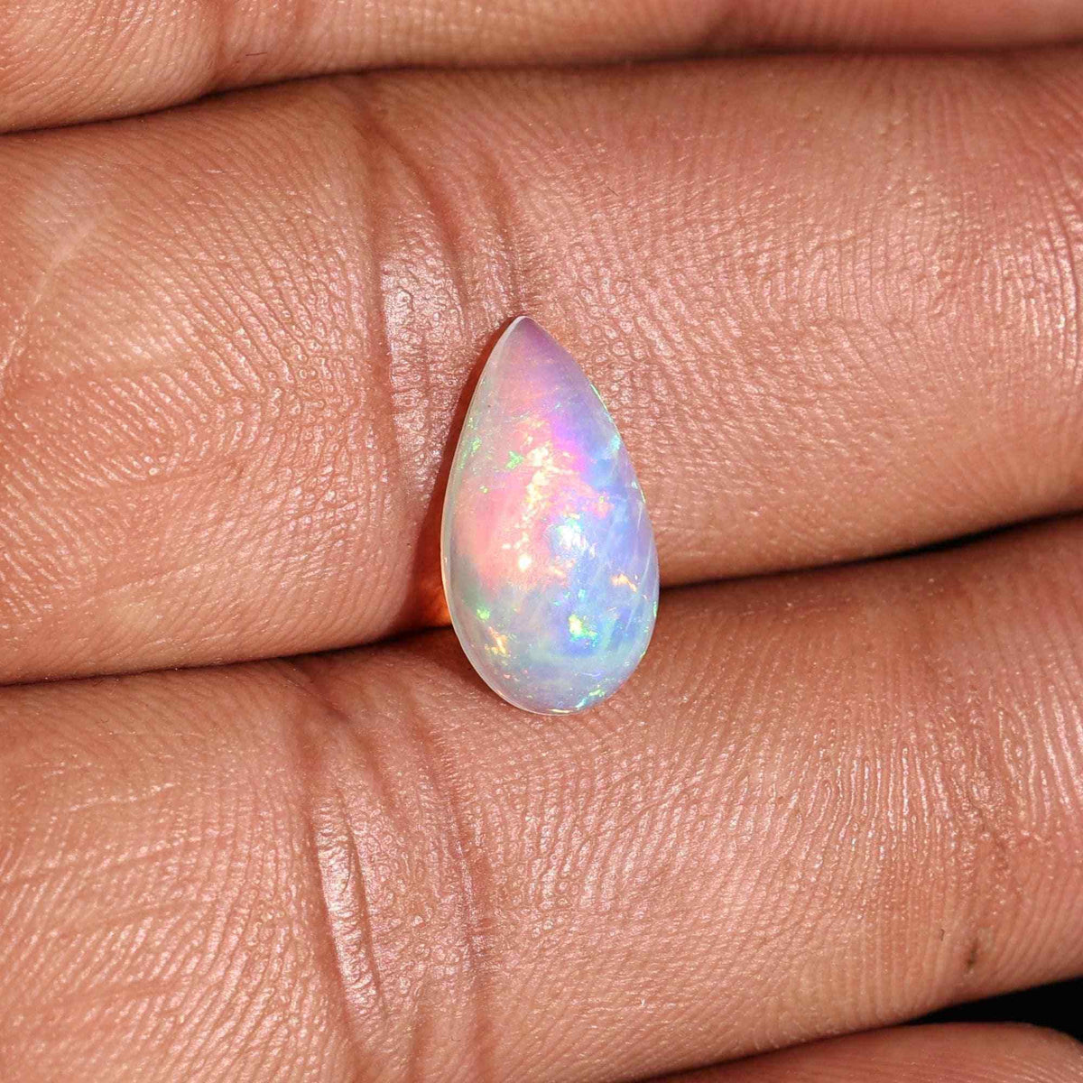 Natural Ethiopian Opal Gemstone 2 Carat White Fire Opal Cabochon for Jewelry Making Loose Gemstones