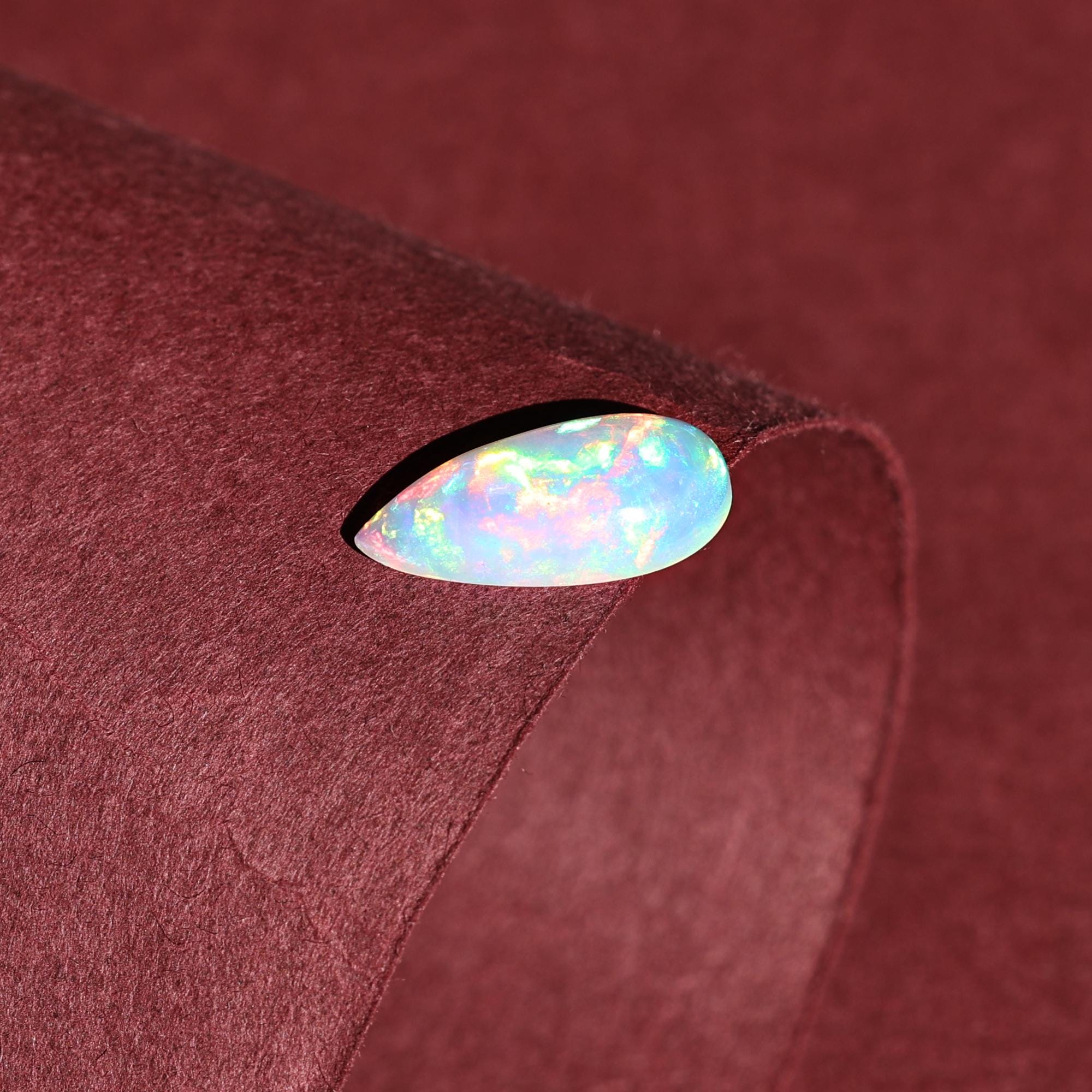 Ethiopian Fire Opal Cabochon: 1.80 Carat White Opal Loose Stone, Making Jewelry