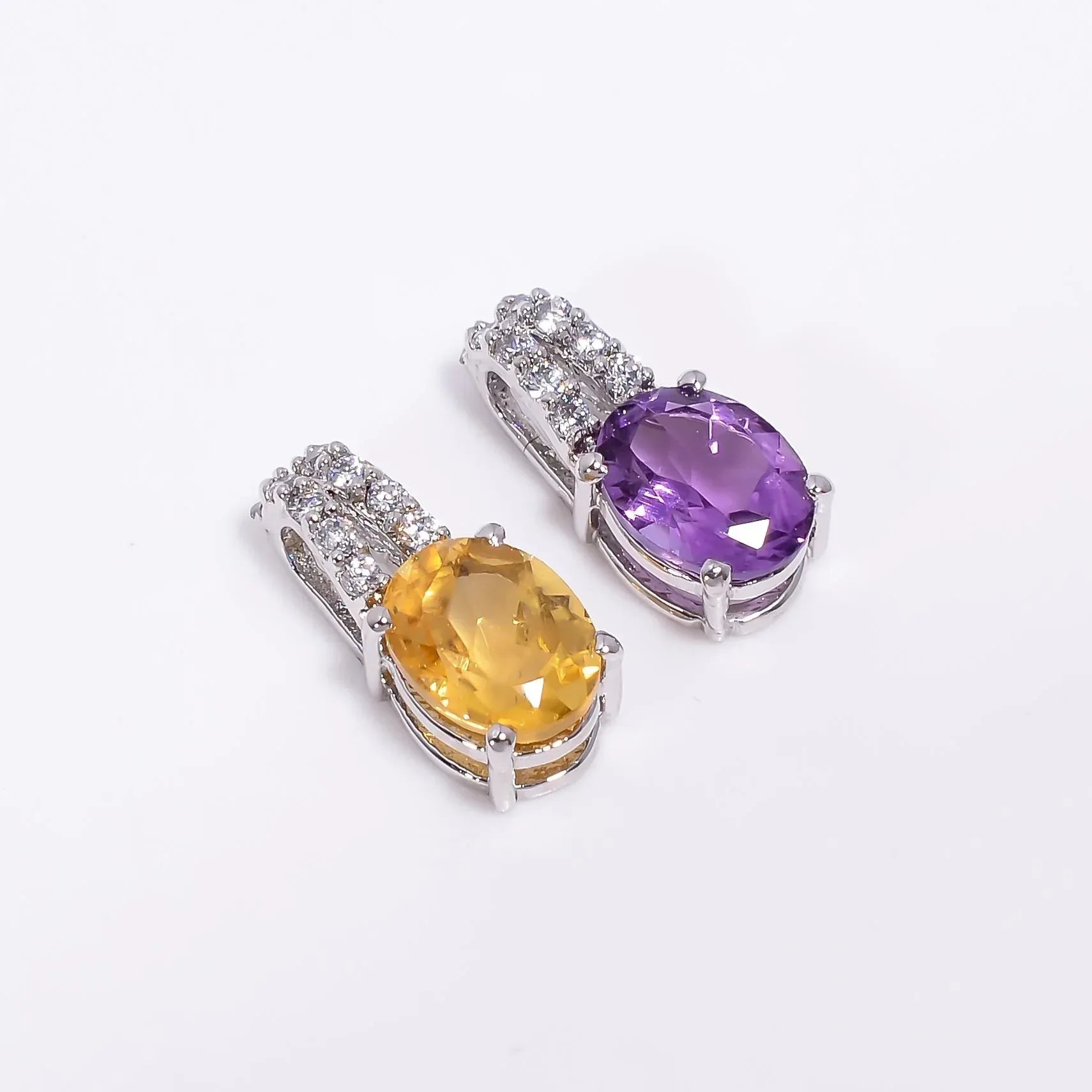 Citrine Gemstone Pendant: 925 Silver Amethyst Boho Jewelry
