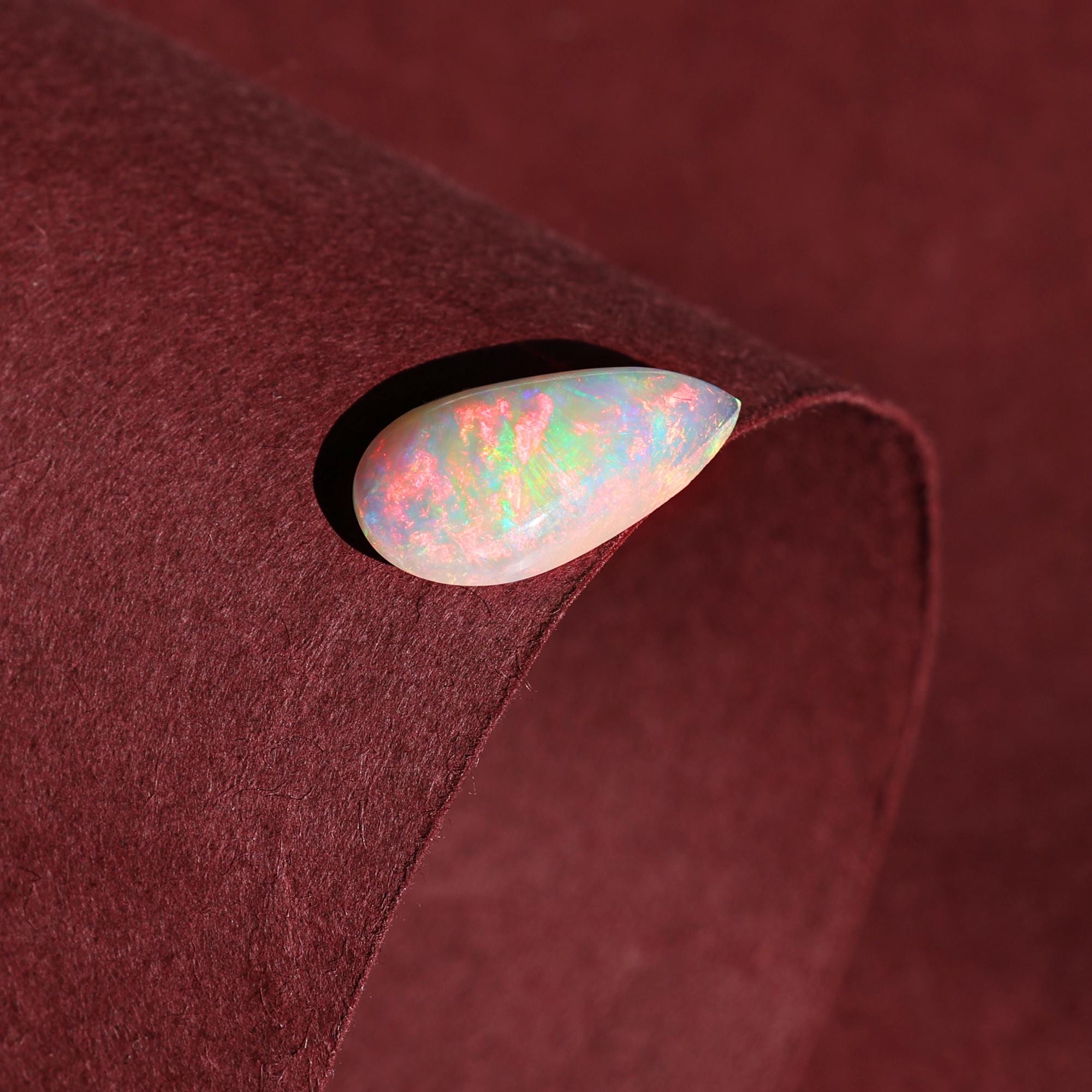 2.80 Carat White Ethiopian Opal Cabochon: Fire Opal Gemstone, October Birthstone