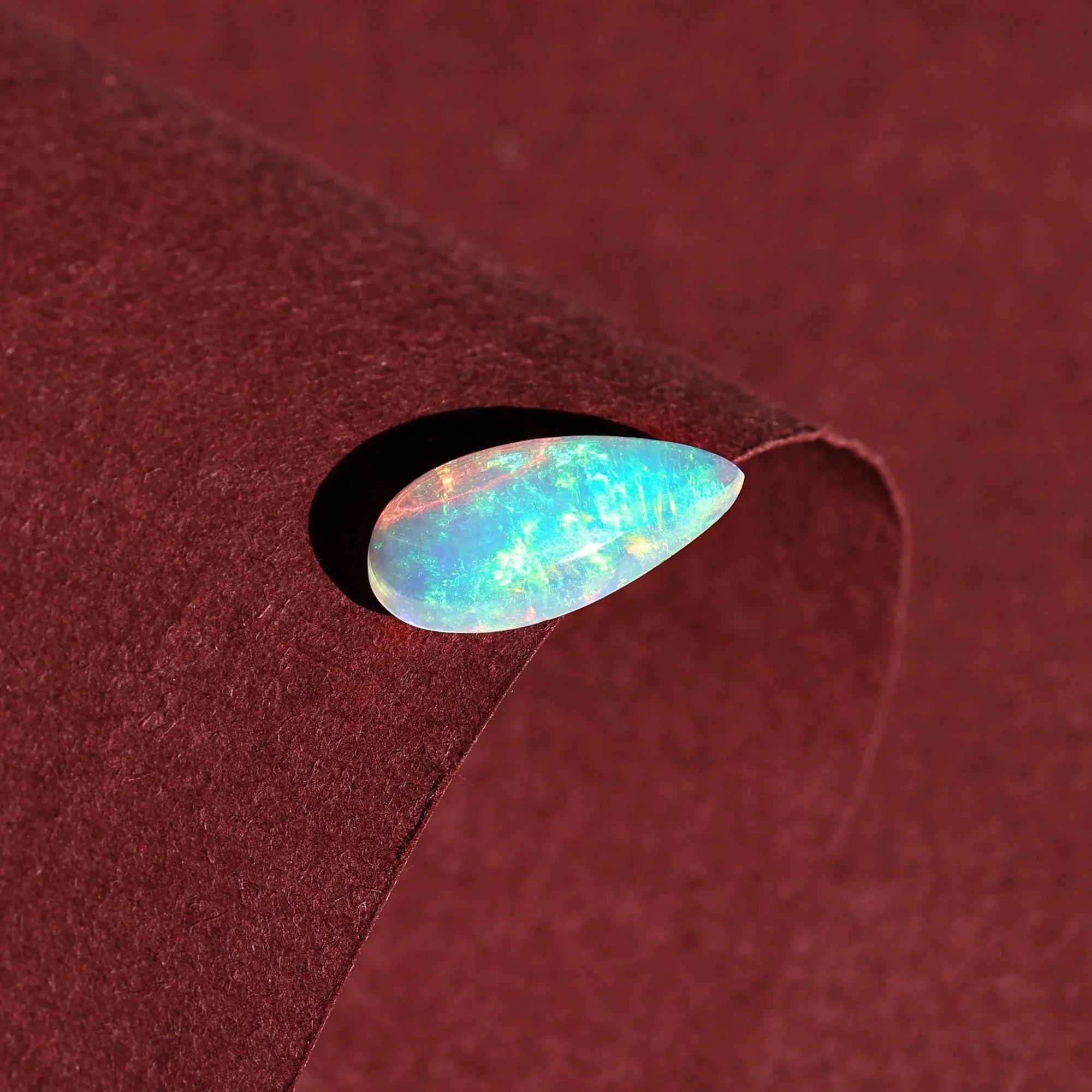 2.20 Carat Ethiopian White Opal Stone: Pear Cabochon Gemstone - Himalya Quartz