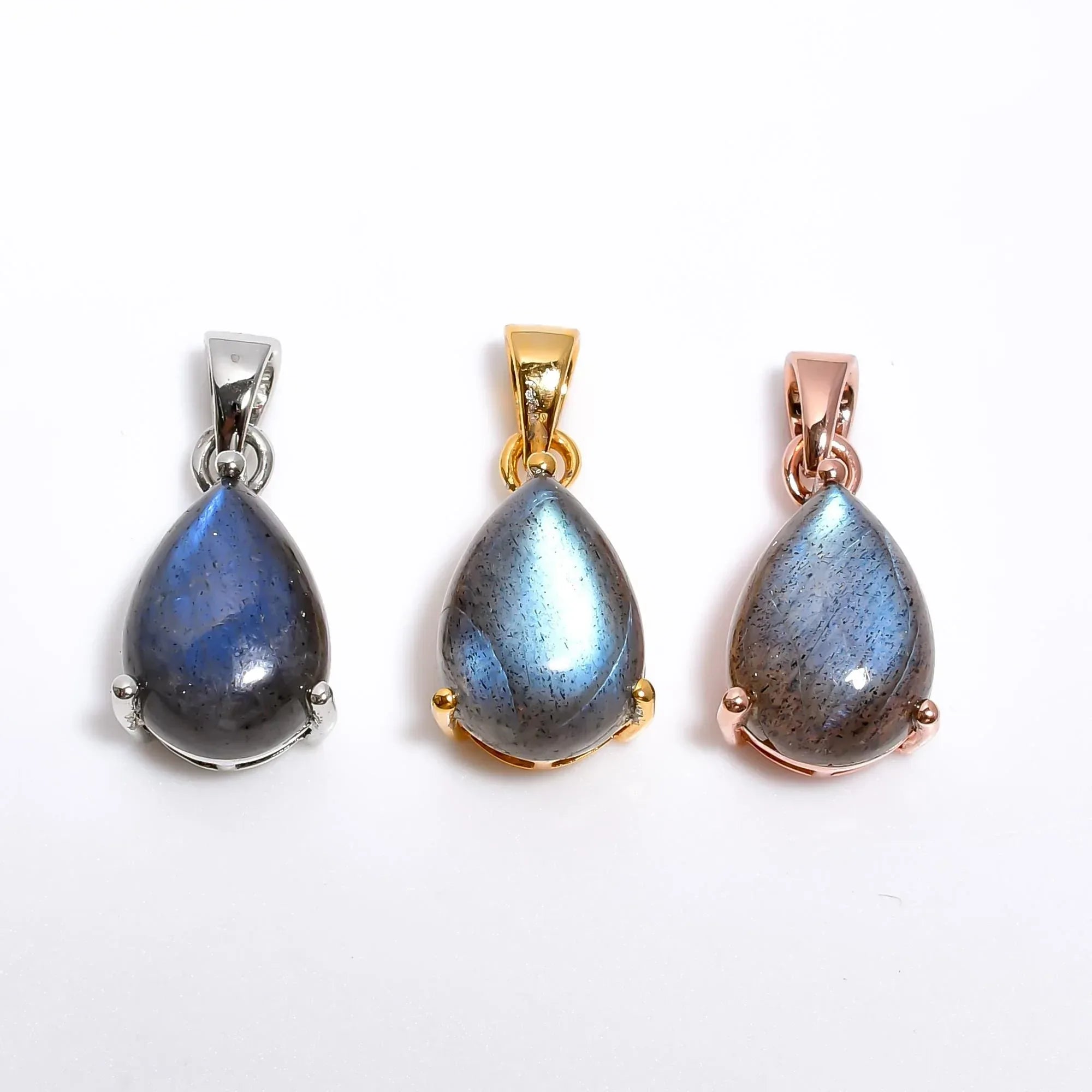 Blue Fire Labradorite Pendant: 925 Sterling Silver Pear Jewelry Jewelry