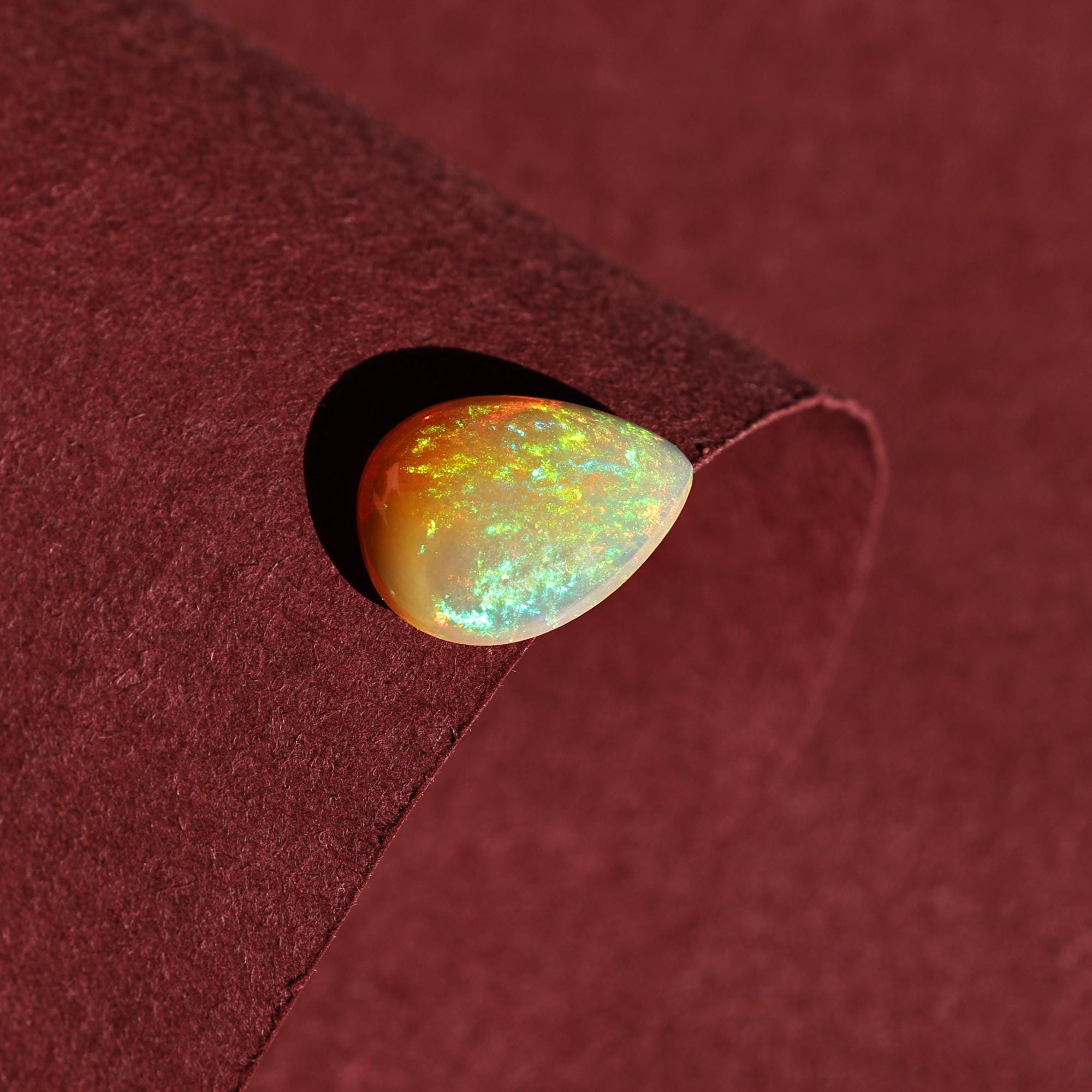 2.50 Carat White Ethiopian Opal Cabochon Pear Shape: Loose Gemstone for Jewelry