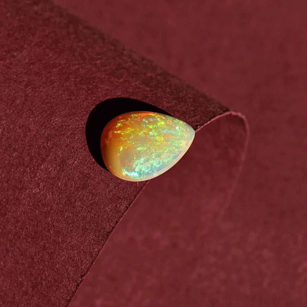 2.50 Carat White Ethiopian Opal Cabochon Pear Shape: Loose Gemstone for Jewelry Loose Gemstones