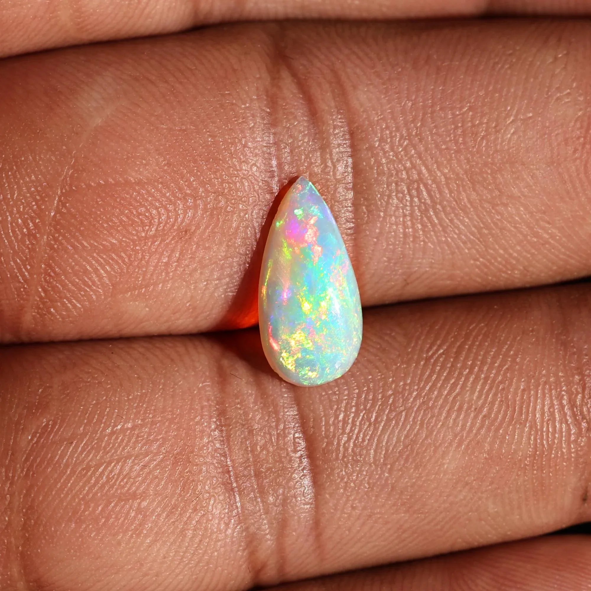 1.60 Ct Ethiopian Fire Opal Gemstone Natural White Opal Cabochon for Fine Jewelry Making - Himalya Quartz