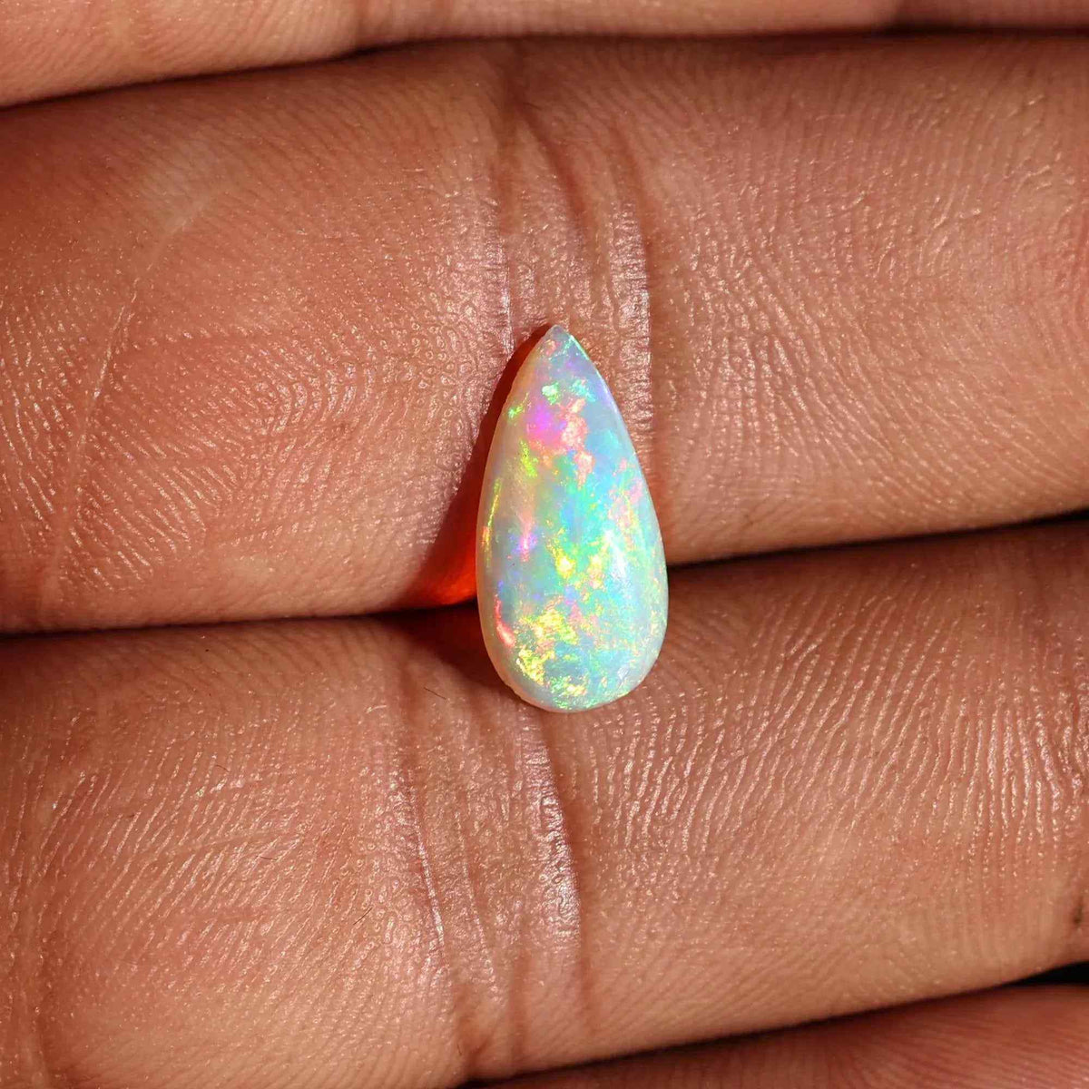 1.60 Ct Ethiopian Fire Opal Cabochon Natural White Opal Gemstone for Fine Jewelry Making Loose Gemstones