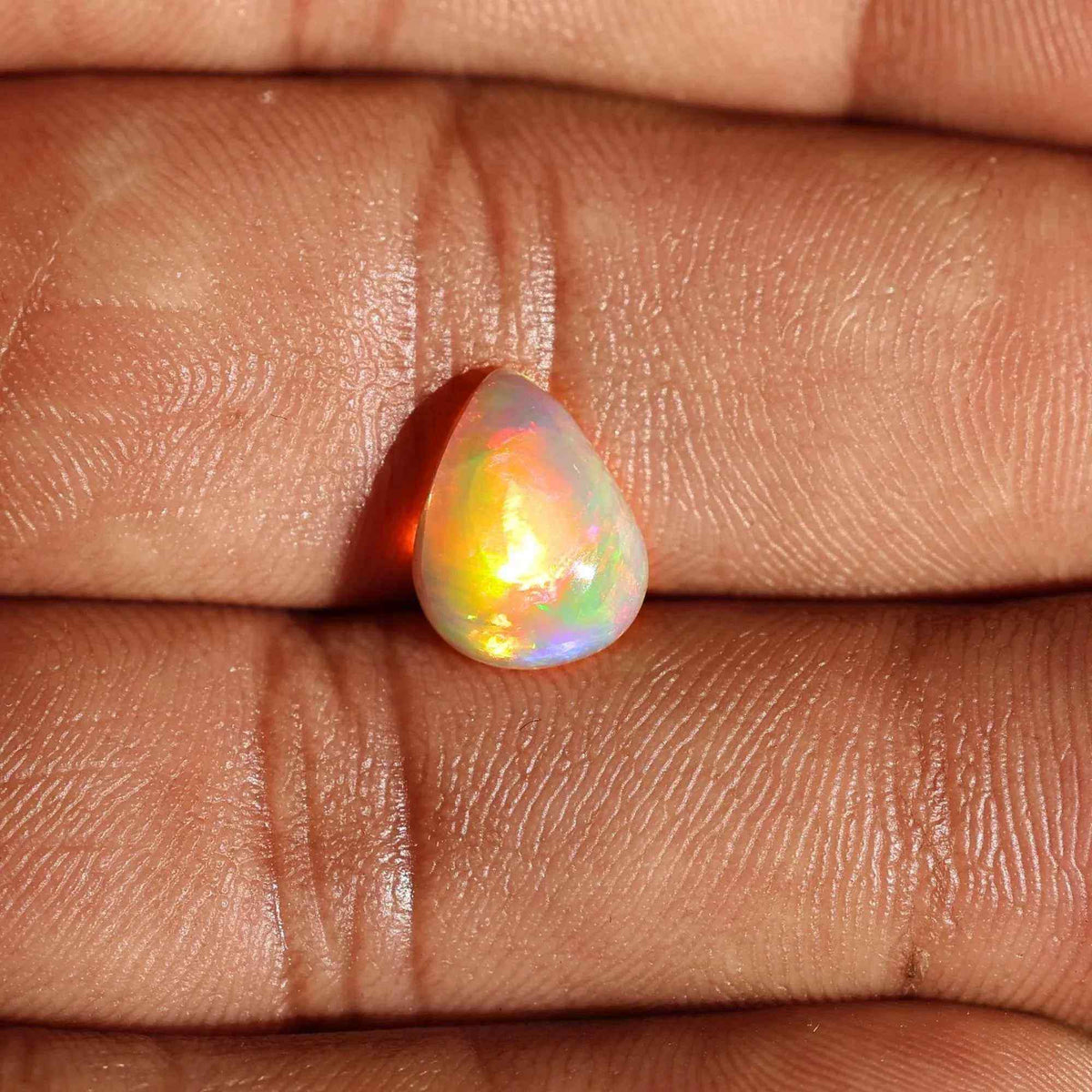 Natural White Ethiopian Fire Opal Cabochon - 2 Carat Gemstone Loose Gemstones
