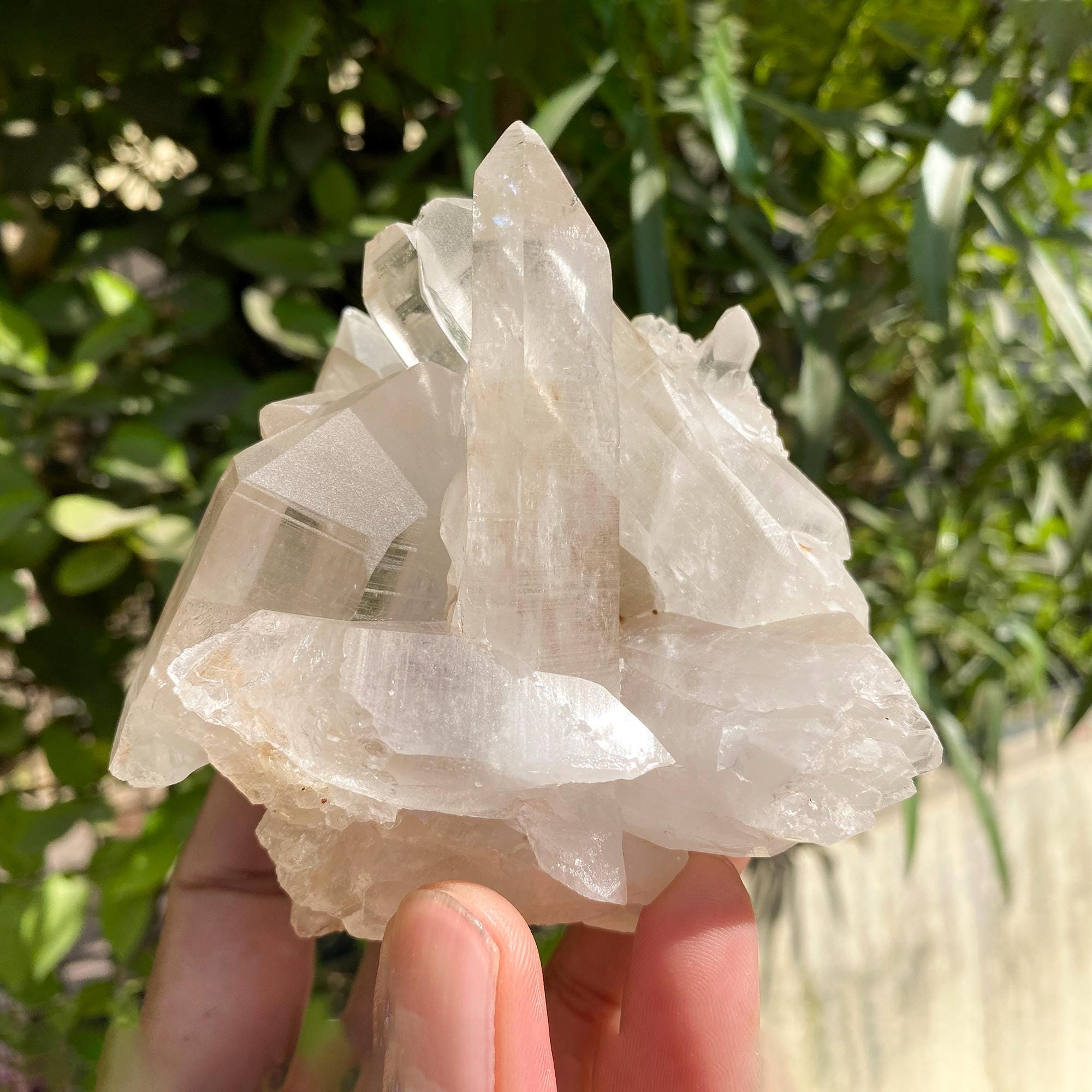 450gm Himalayan White Phantom Quartz Cluster: Samadhi Crystal Home Decor