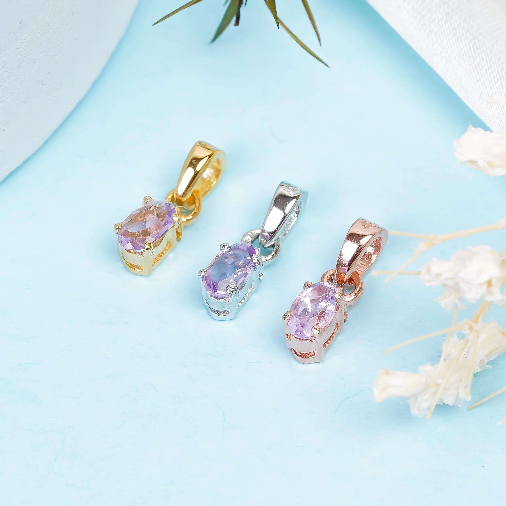 Handmade Pink Amethyst Pendant: 925 Sterling Silver Oval Gemstone