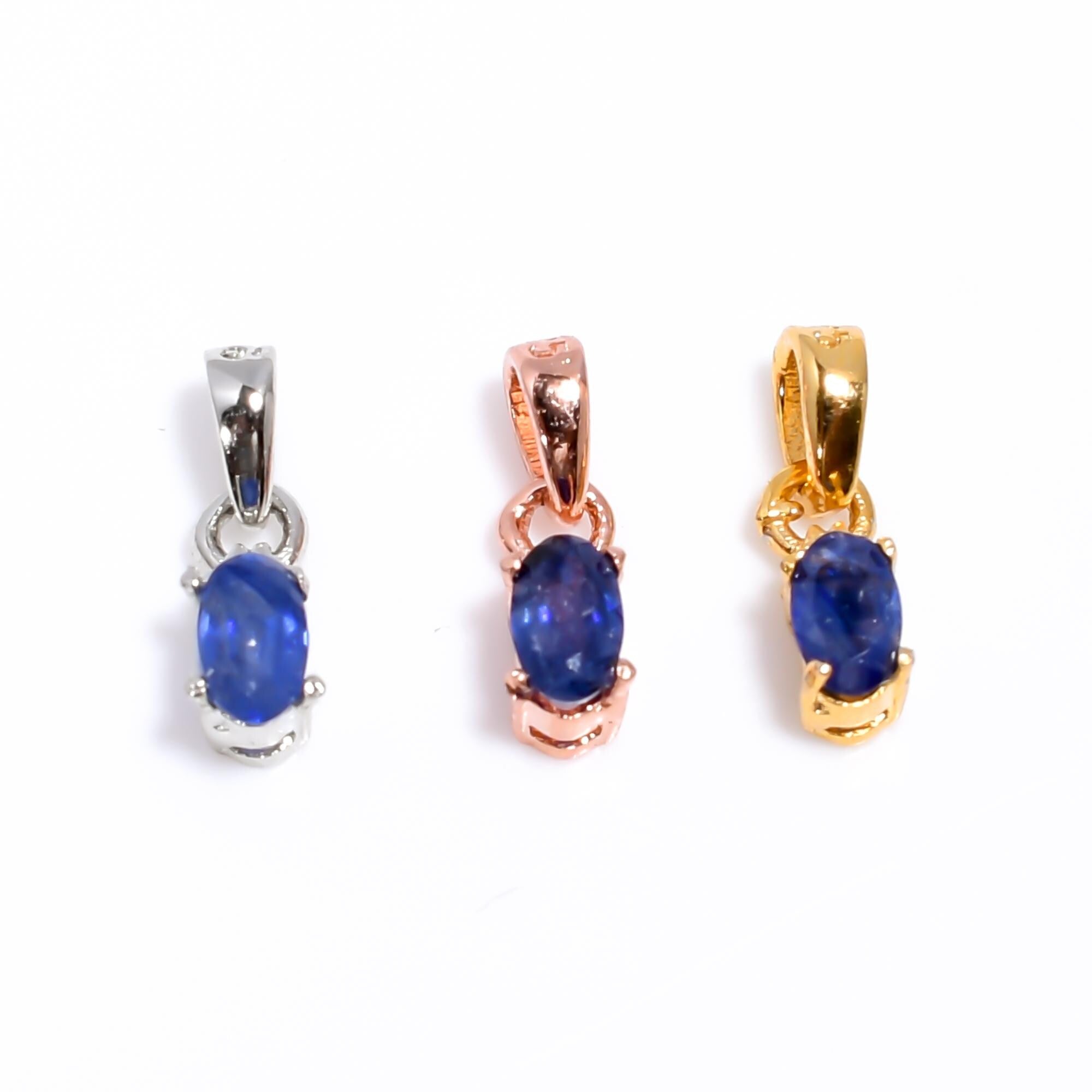 Handmade Blue Sapphire Pendant: 925 Sterling Silver Jewelry