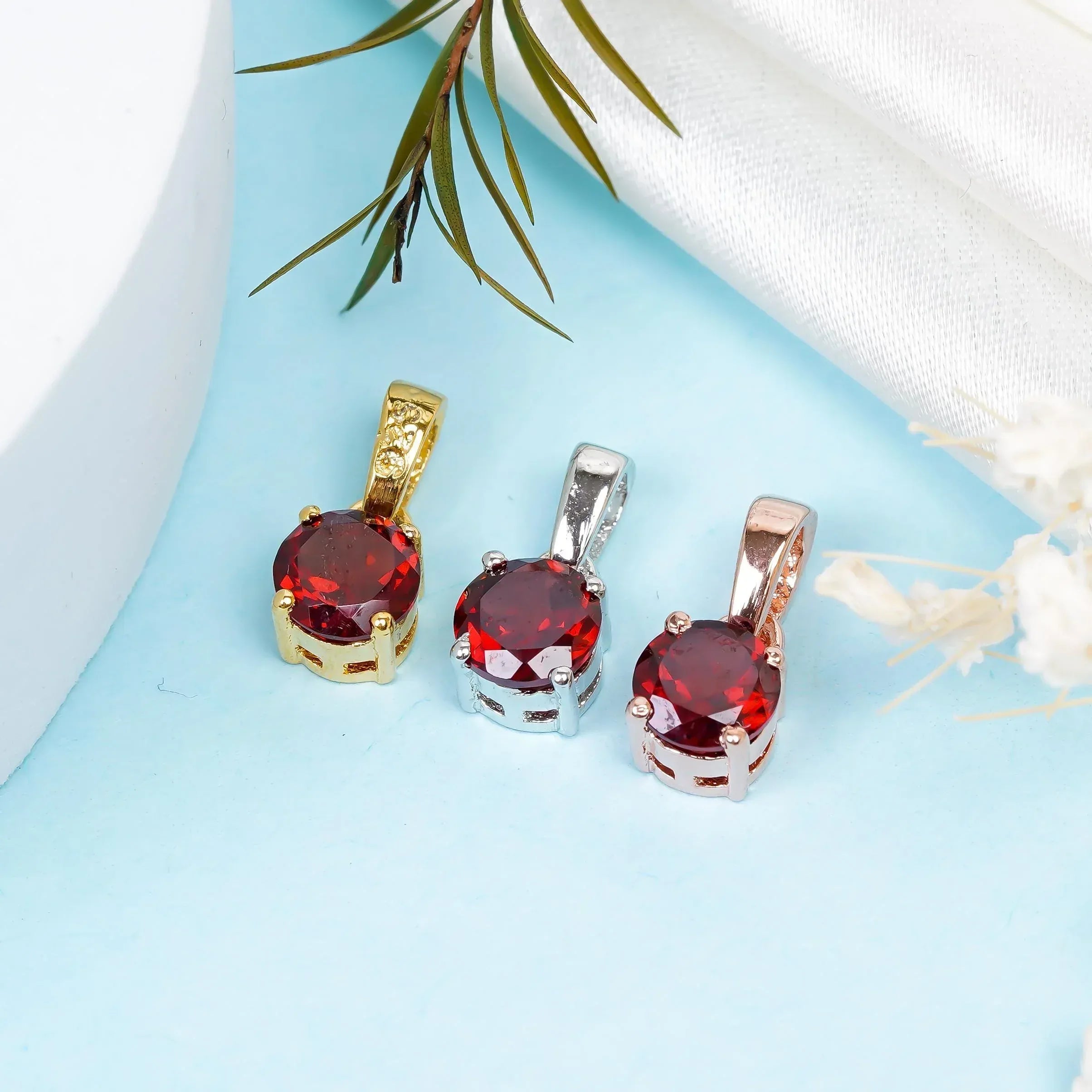 Garnet Pendant Necklace: 925 Sterling Silver, Birthstone Jewelry Jewelry
