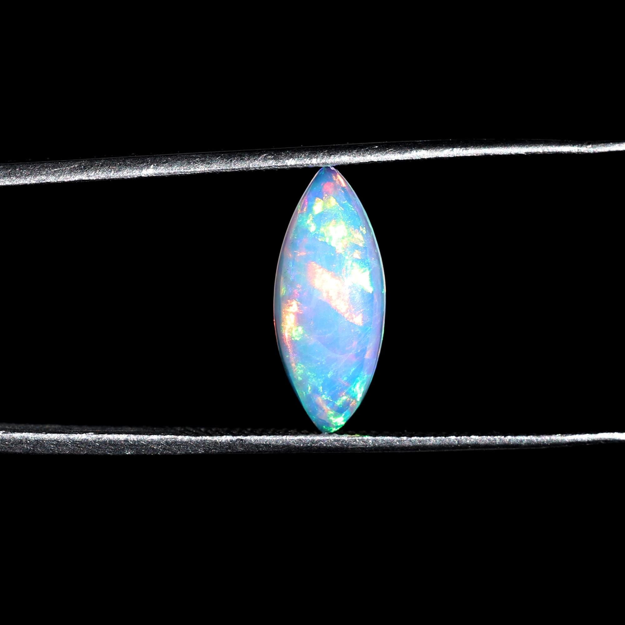 Ethiopian Welo Opal Cabochon: Natural Blue Fire Marquise Gemstone, 1.26 Carat