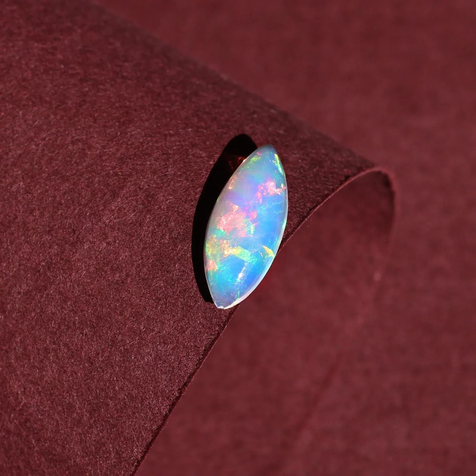 Ethiopian Welo Opal Cabochon: Natural Blue Fire Marquise Gemstone, 1.26 Carat loose gemstones