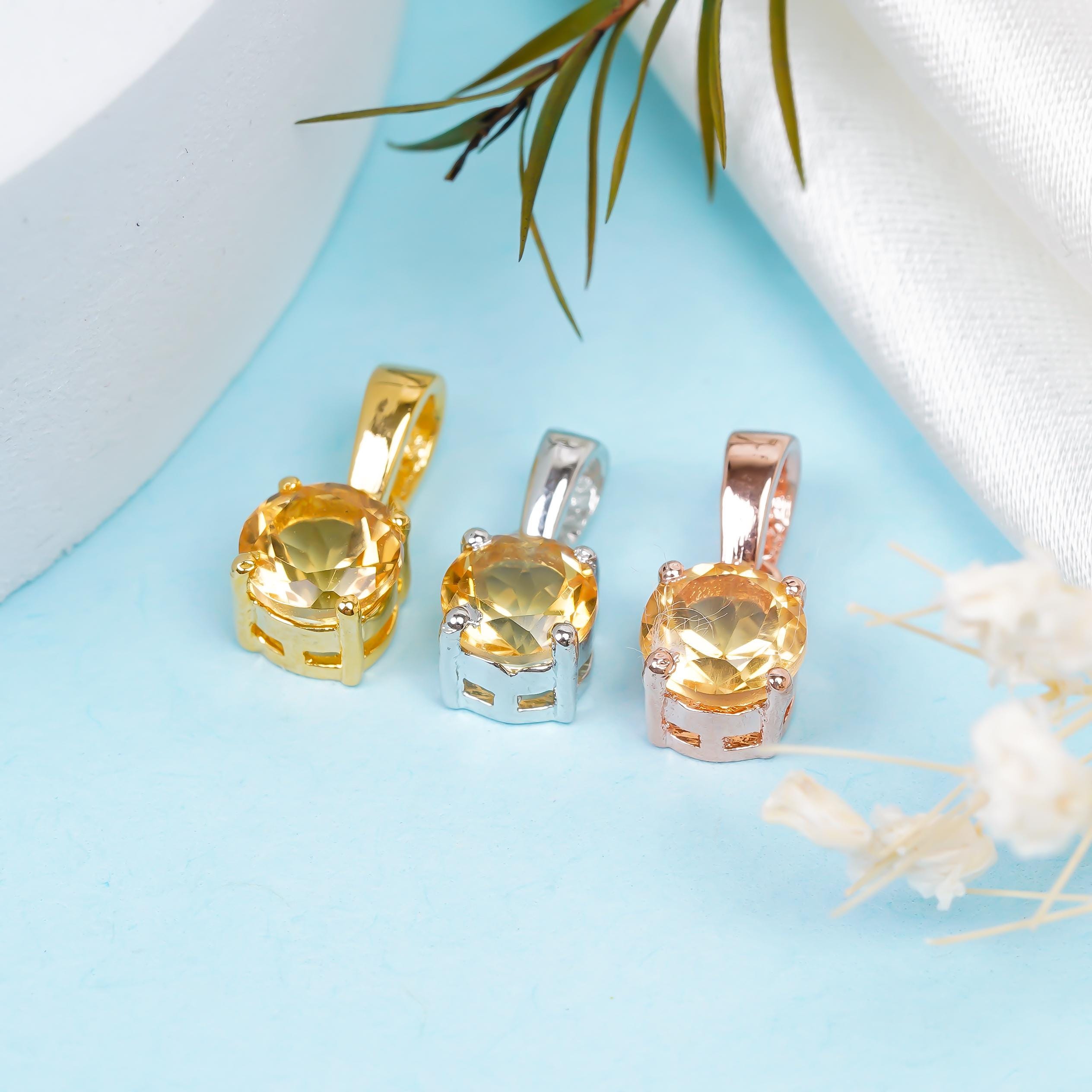 Citrine Pendant Necklace: 925 Sterling Silver, Handmade Gemstone Jewelry