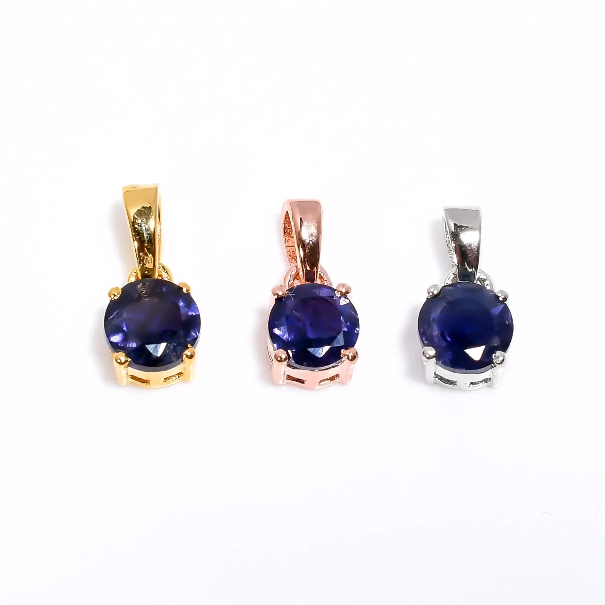 Iolite Gemstone Pendant: 925 Sterling Silver, 6mm Round Jewelry Jewelry