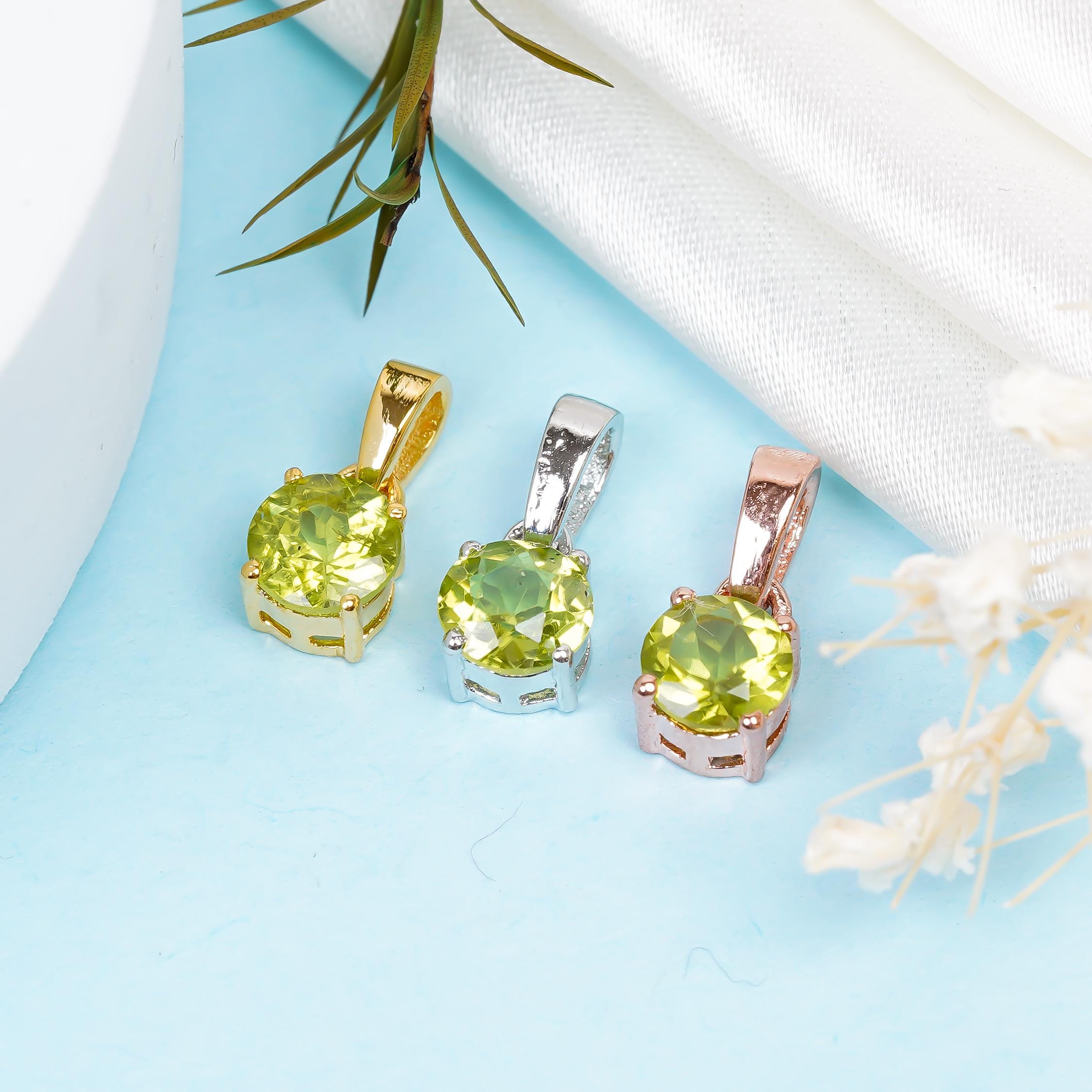 Peridot Pendant: Handmade Sterling Silver August Birthstone Necklace