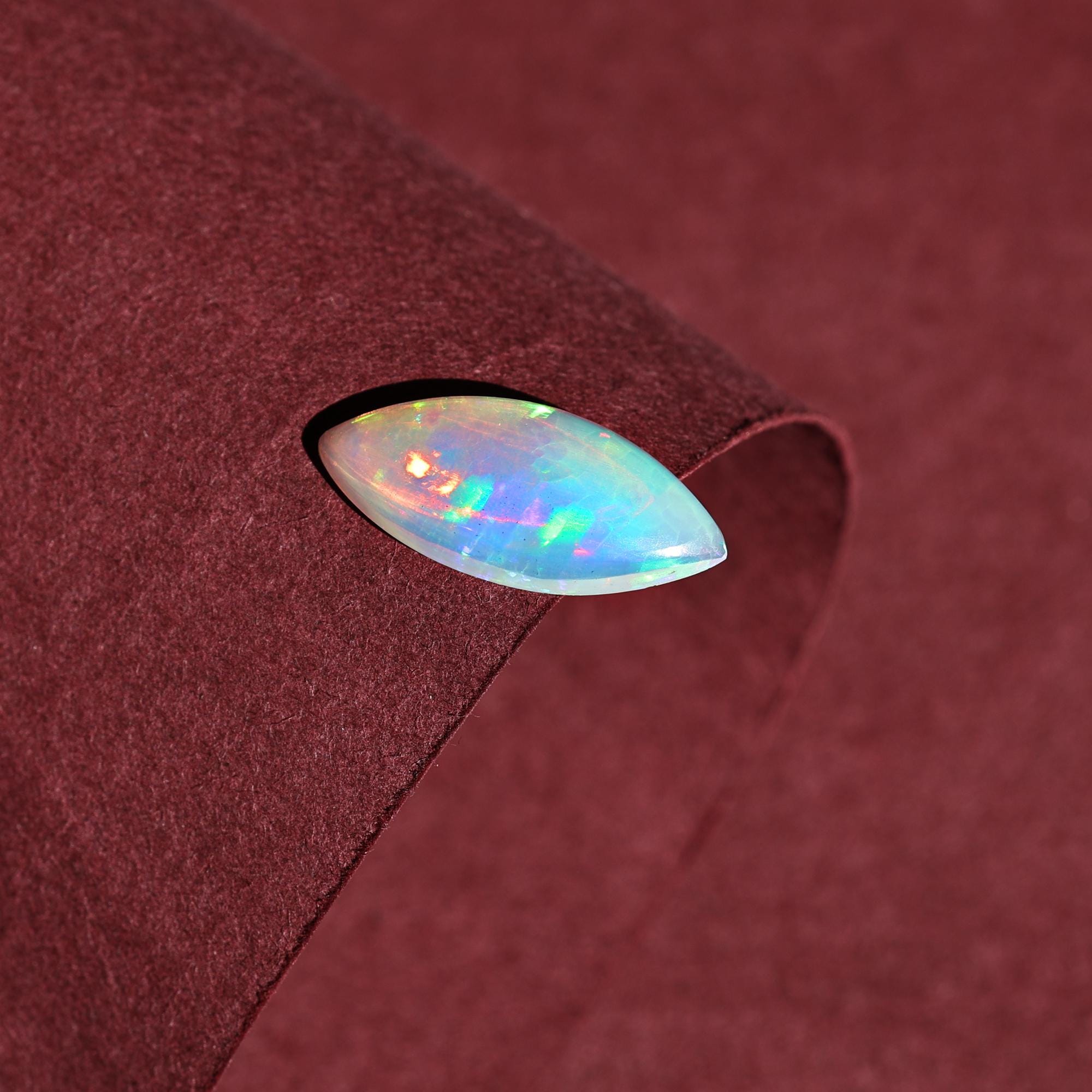 Marquise Ethiopian Opal Cabochon: October Birthstone, 1.96 Carat Loose Gemstone