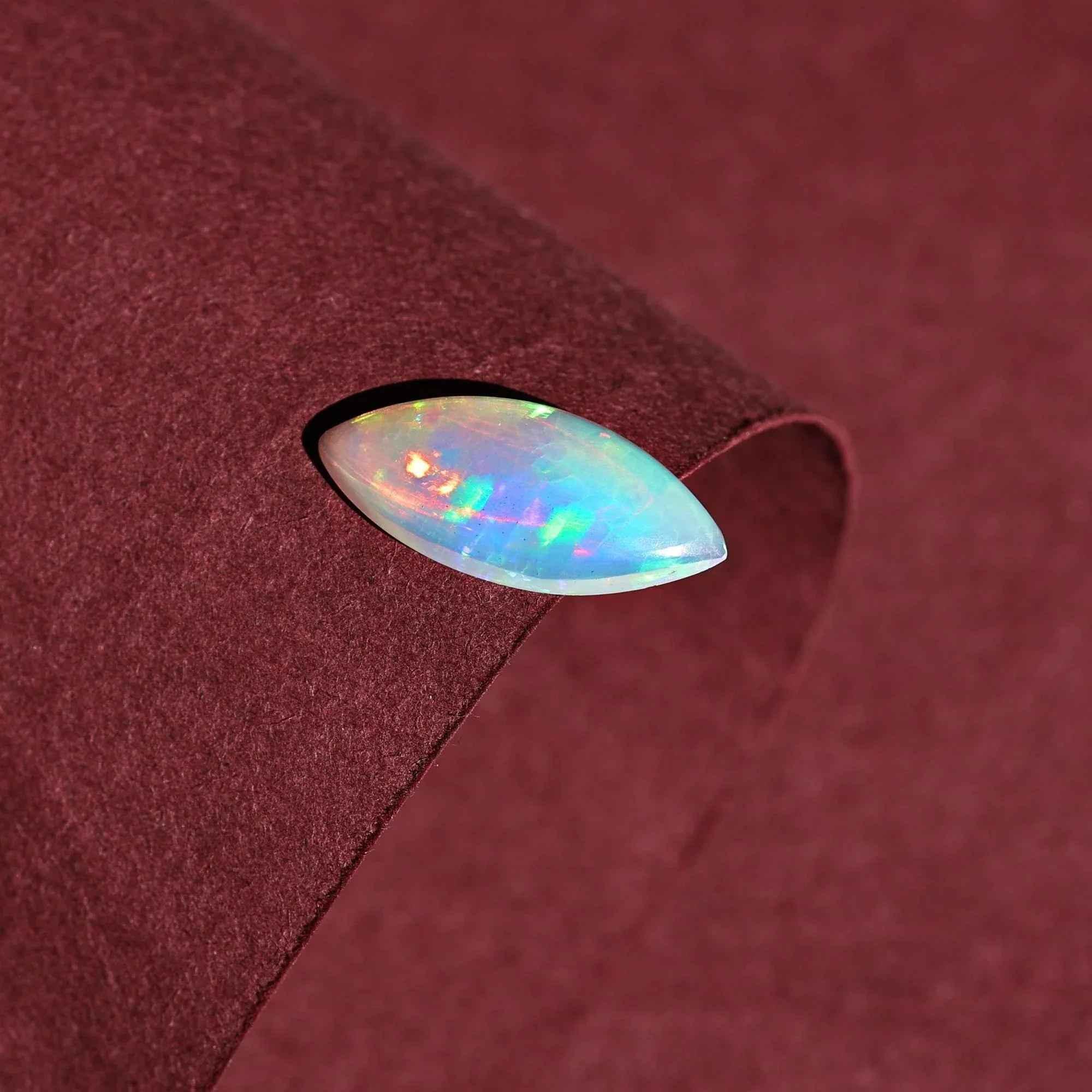 Marquise Ethiopian Opal Cabochon: October Birthstone, 1.96 Carat Loose Gemstone loose gemstones