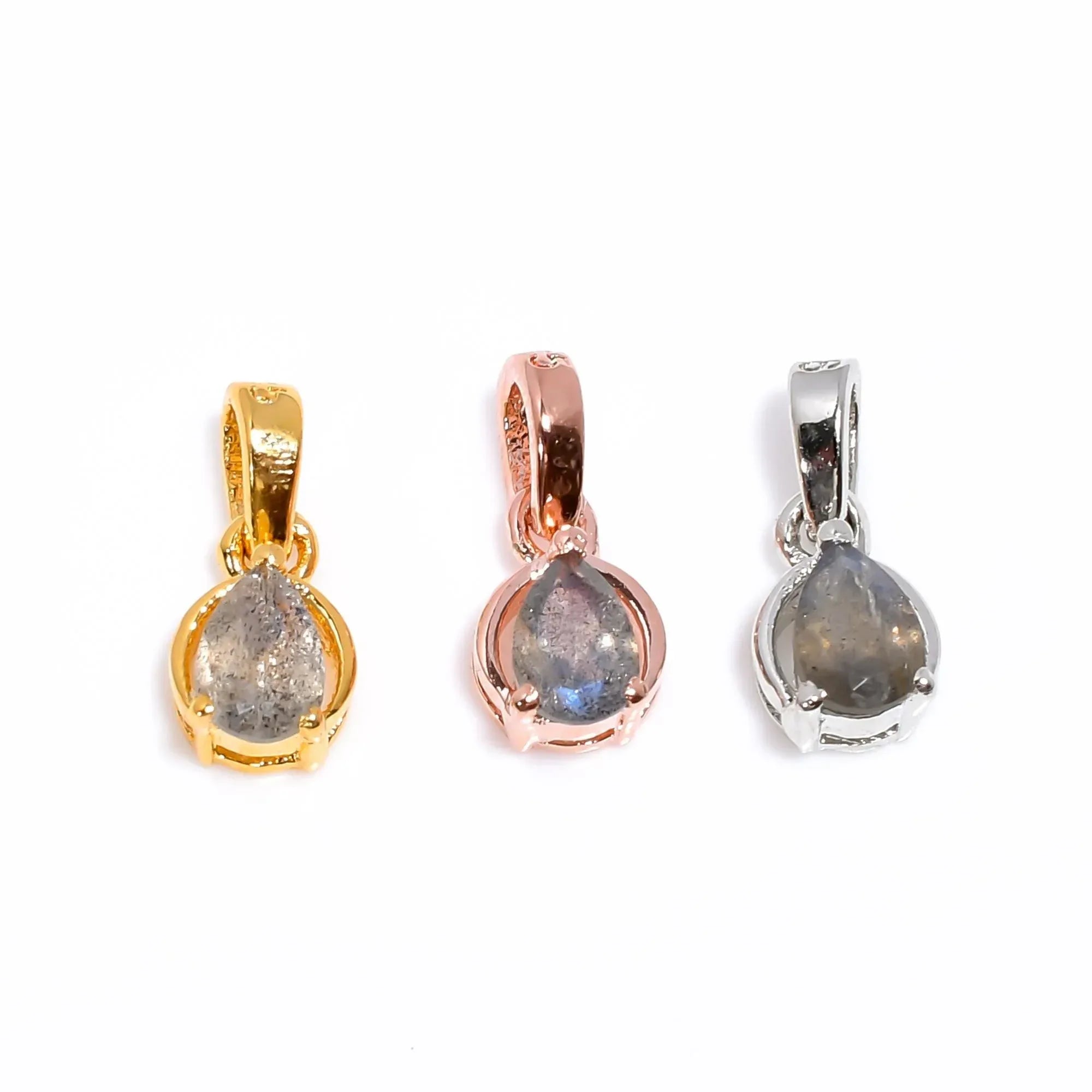Labradorite Gemstone Pendant: 925 Sterling Silver Pear Cut Jewelry