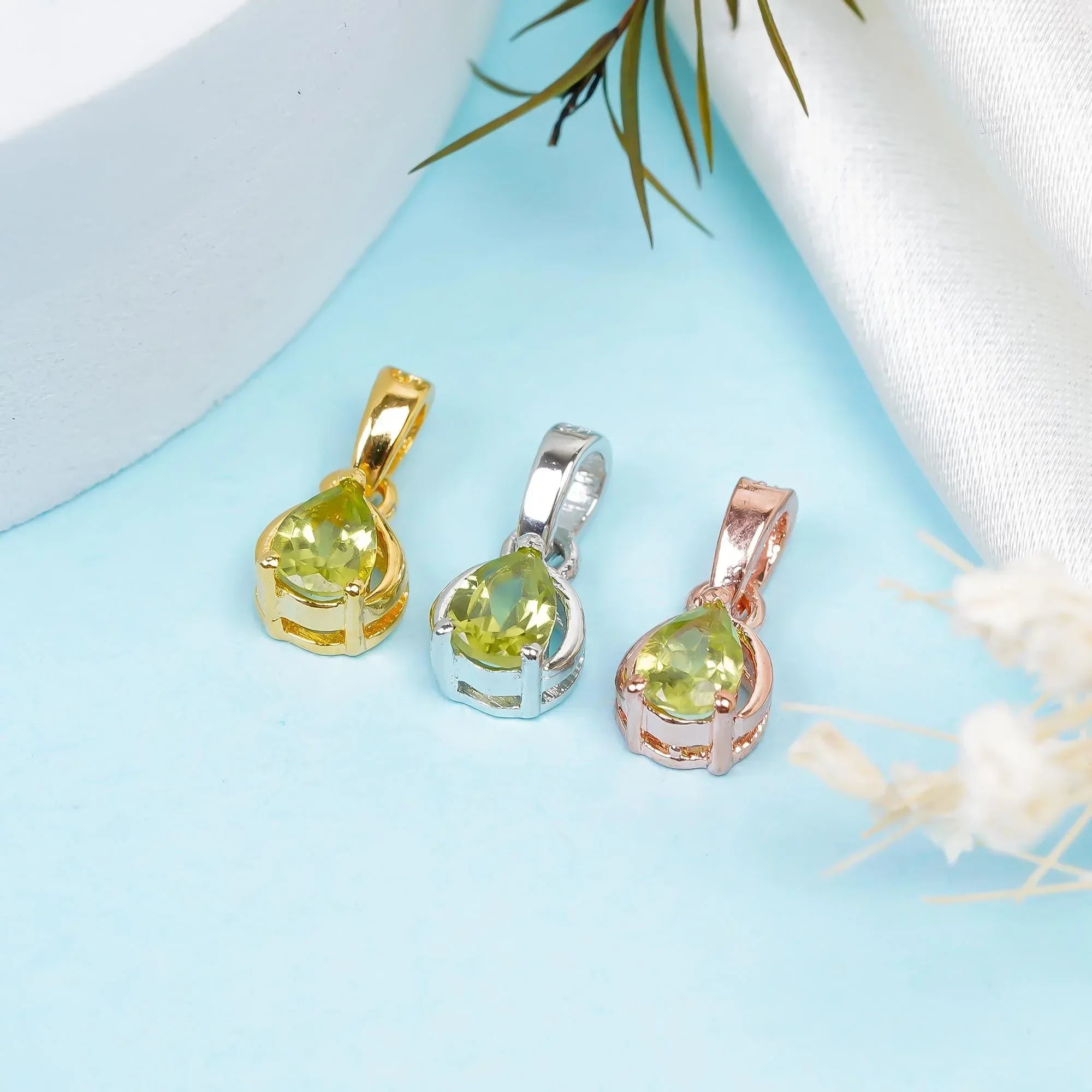 Handmade Peridot Pendant: 925 Sterling Silver Pear Jewelry Jewelry