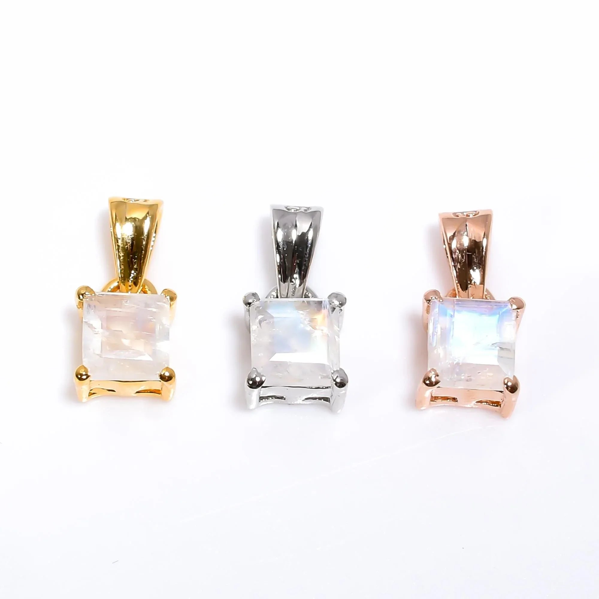 Rainbow Moonstone 925 Sterling Silver Pendant - June Birthstone - Himalya Quartz